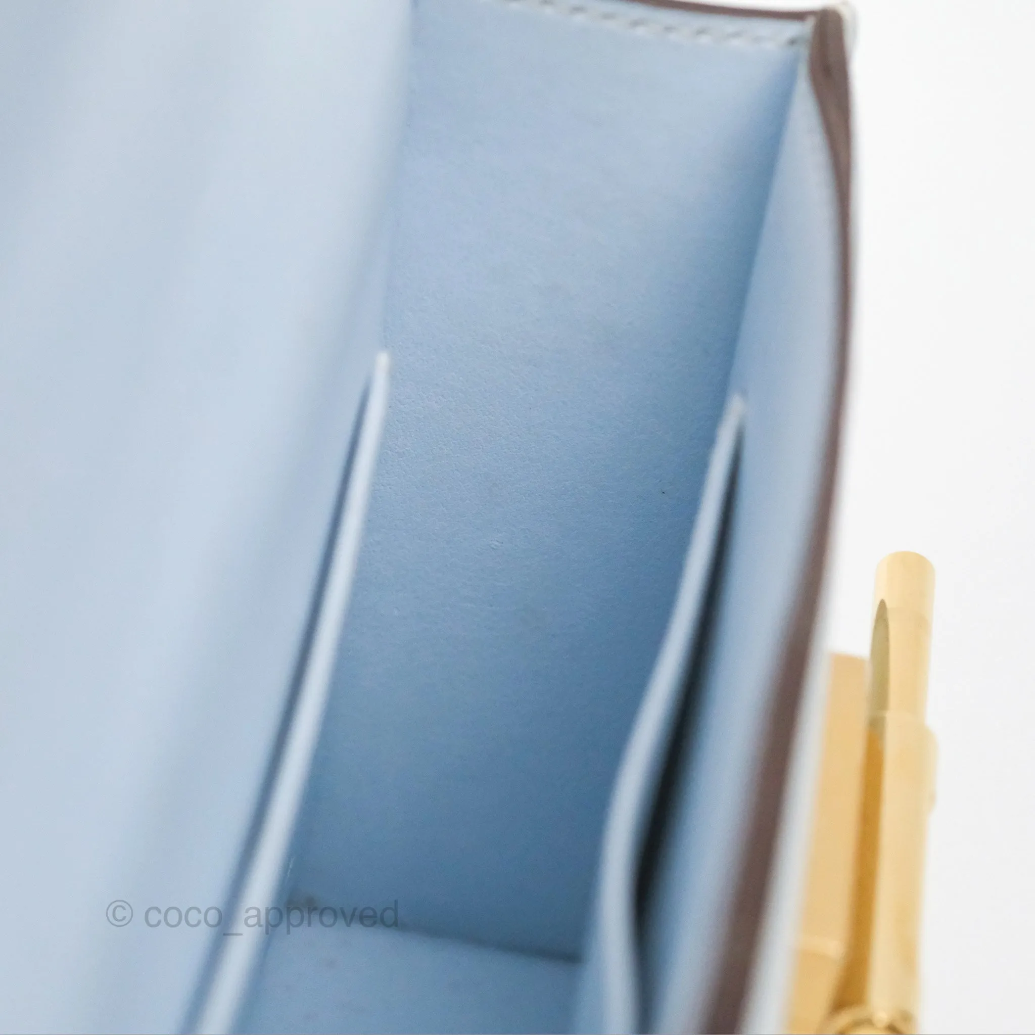 Hermes Mini Verrou Bleu Brume Chvre Mysore Gold Hardware