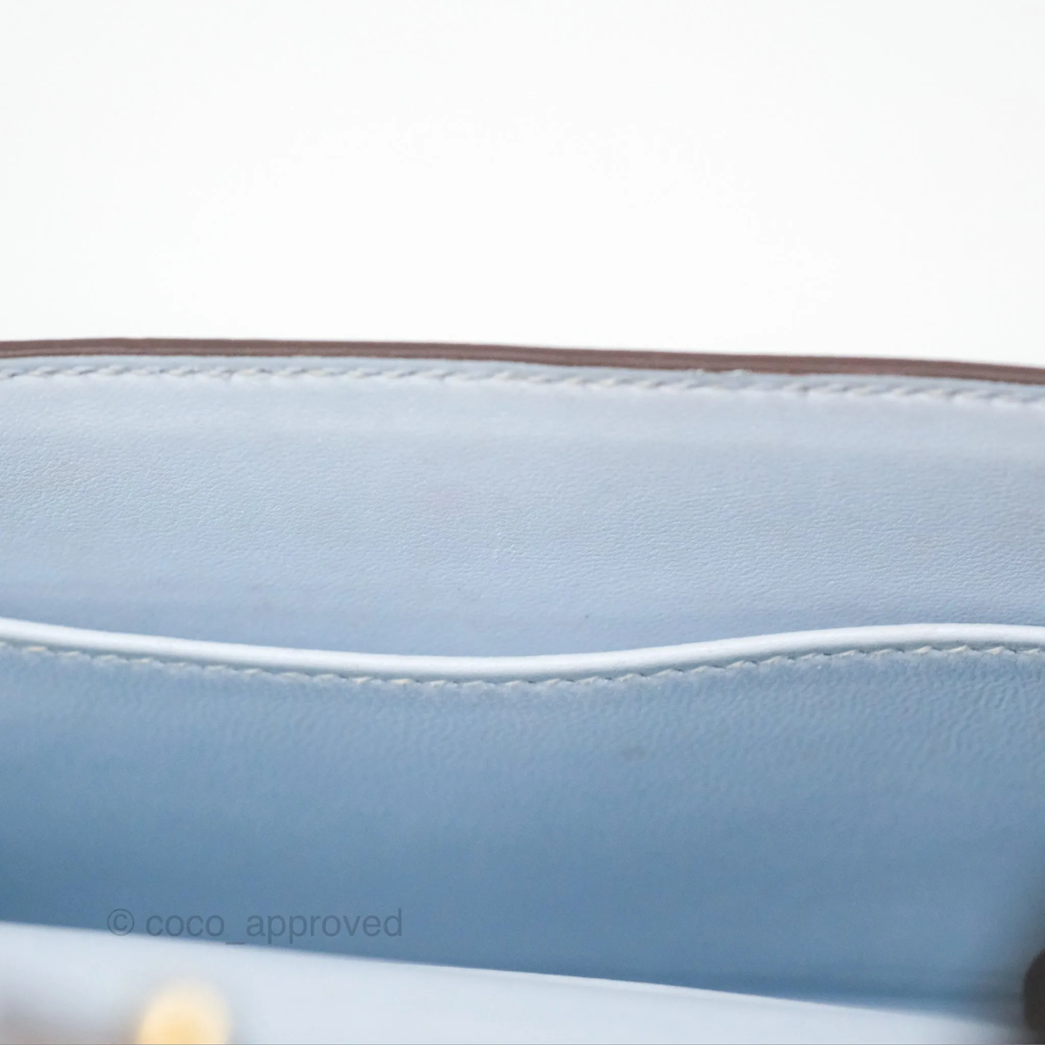 Hermes Mini Verrou Bleu Brume Chvre Mysore Gold Hardware