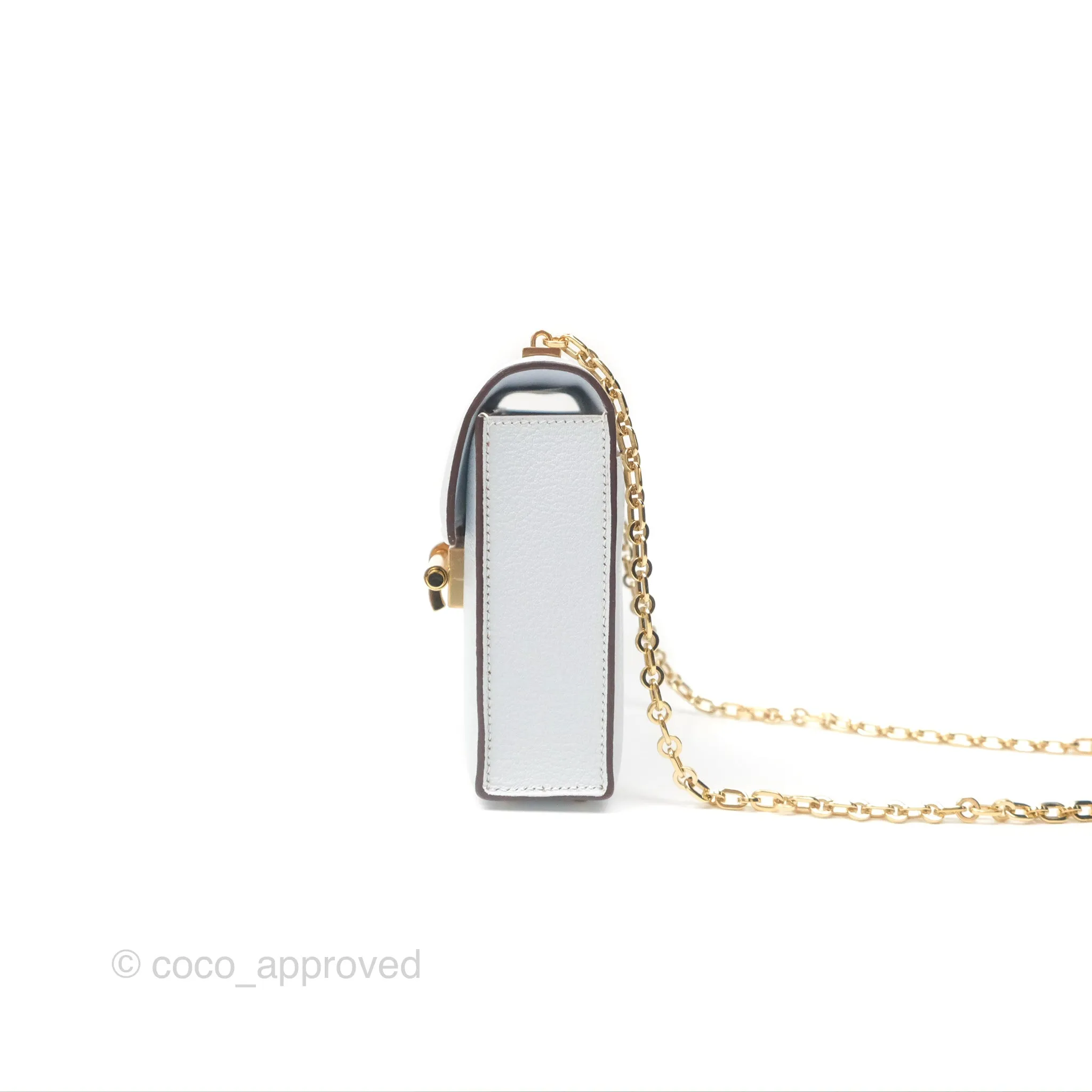 Hermes Mini Verrou Bleu Brume Chvre Mysore Gold Hardware
