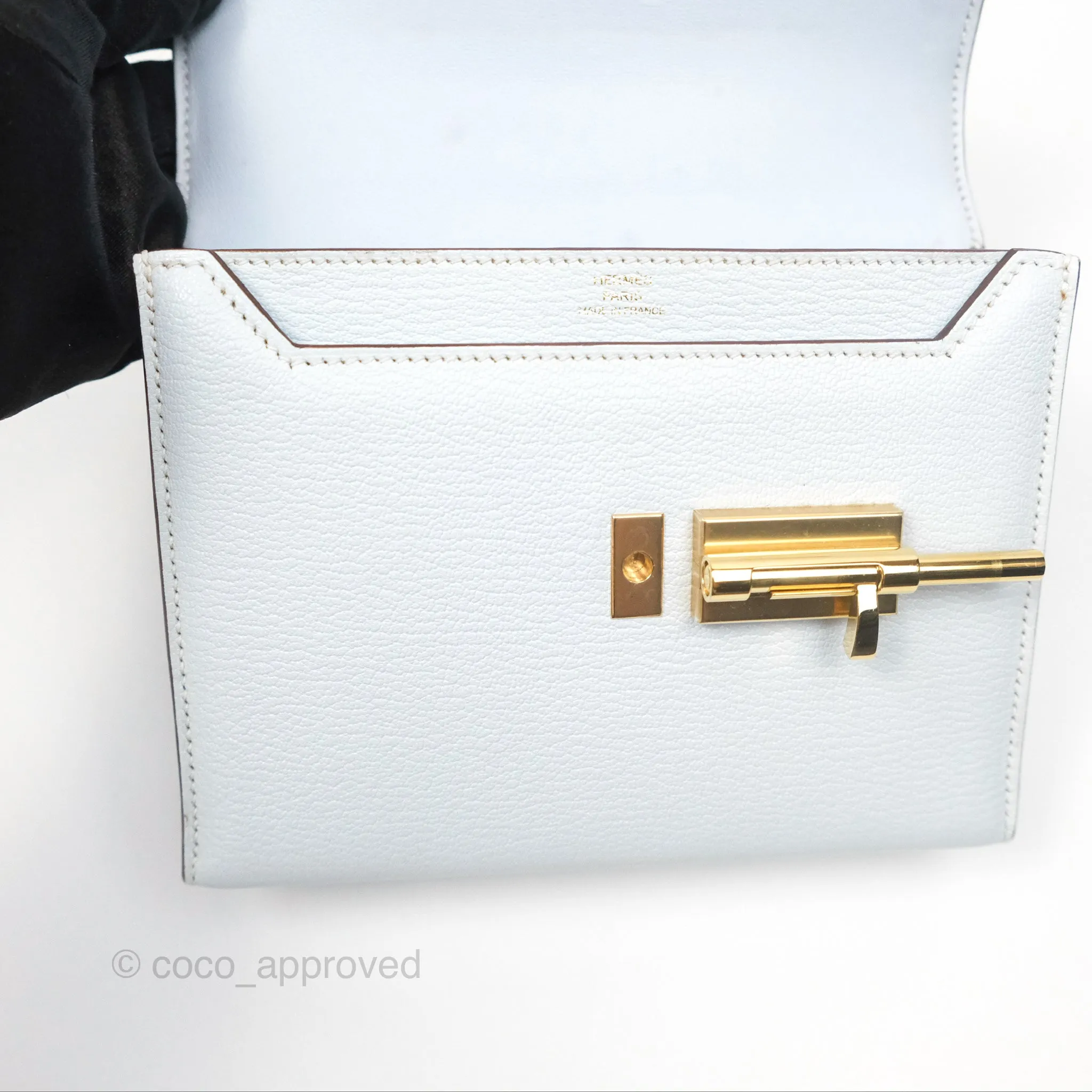 Hermes Mini Verrou Bleu Brume Chvre Mysore Gold Hardware