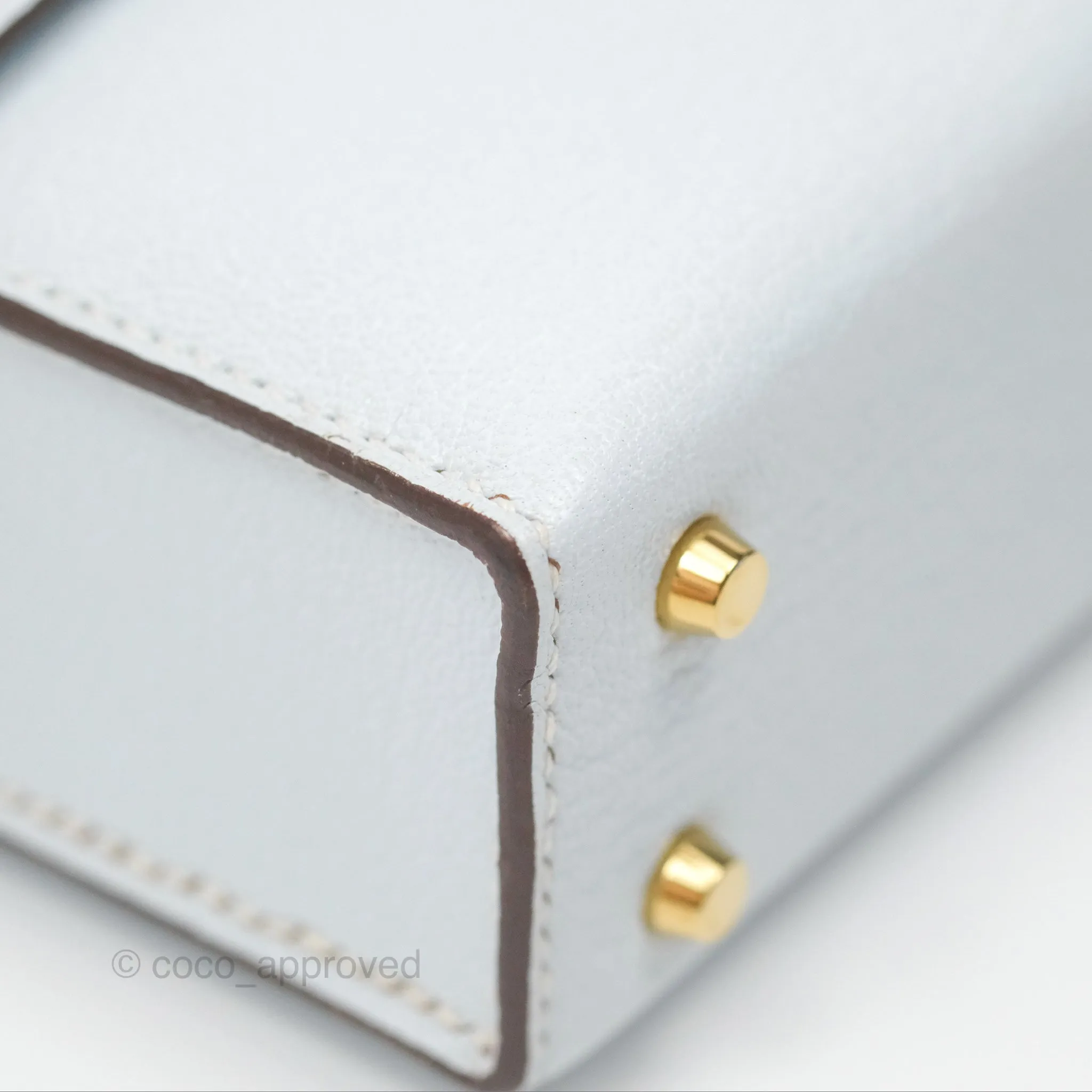 Hermes Mini Verrou Bleu Brume Chvre Mysore Gold Hardware