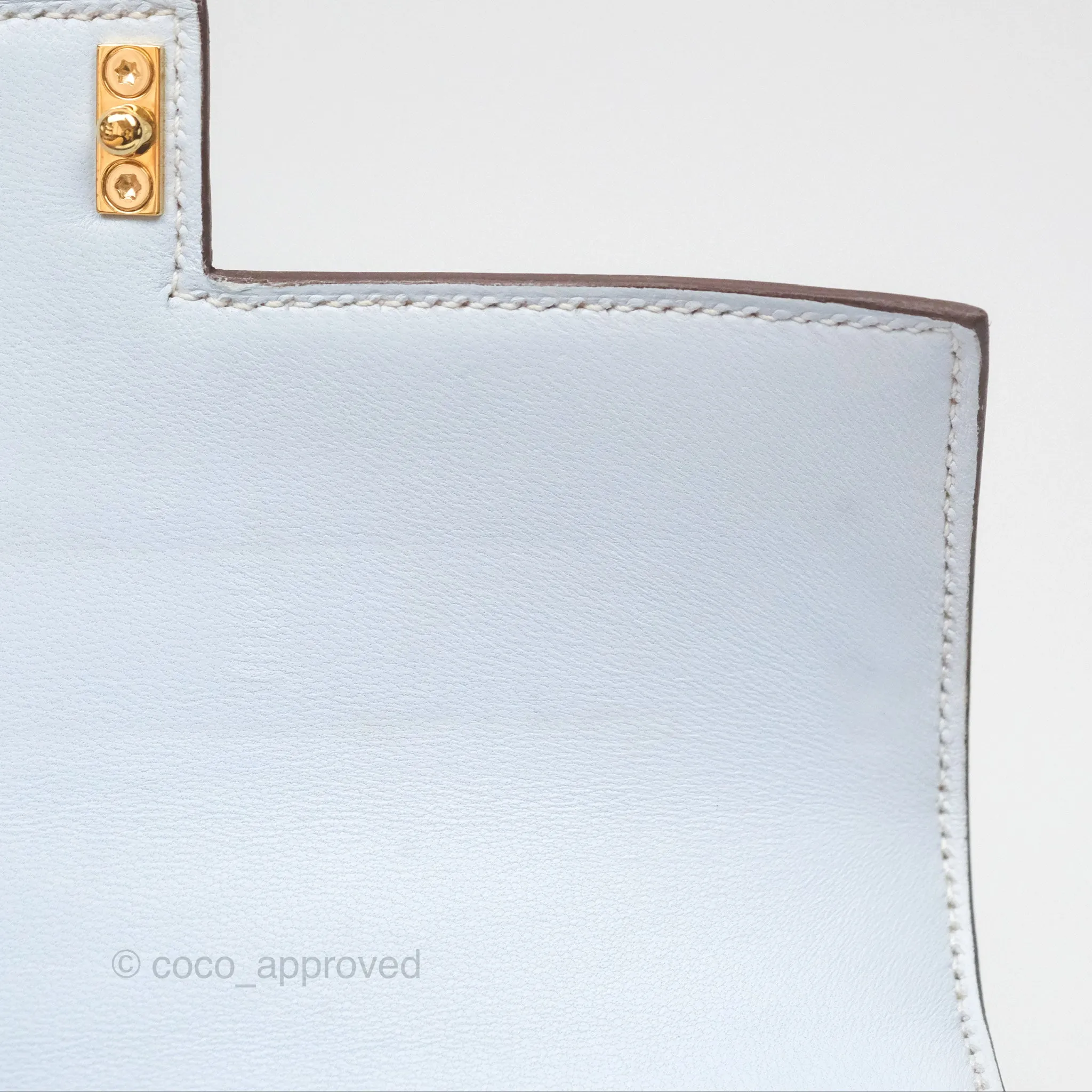 Hermes Mini Verrou Bleu Brume Chvre Mysore Gold Hardware