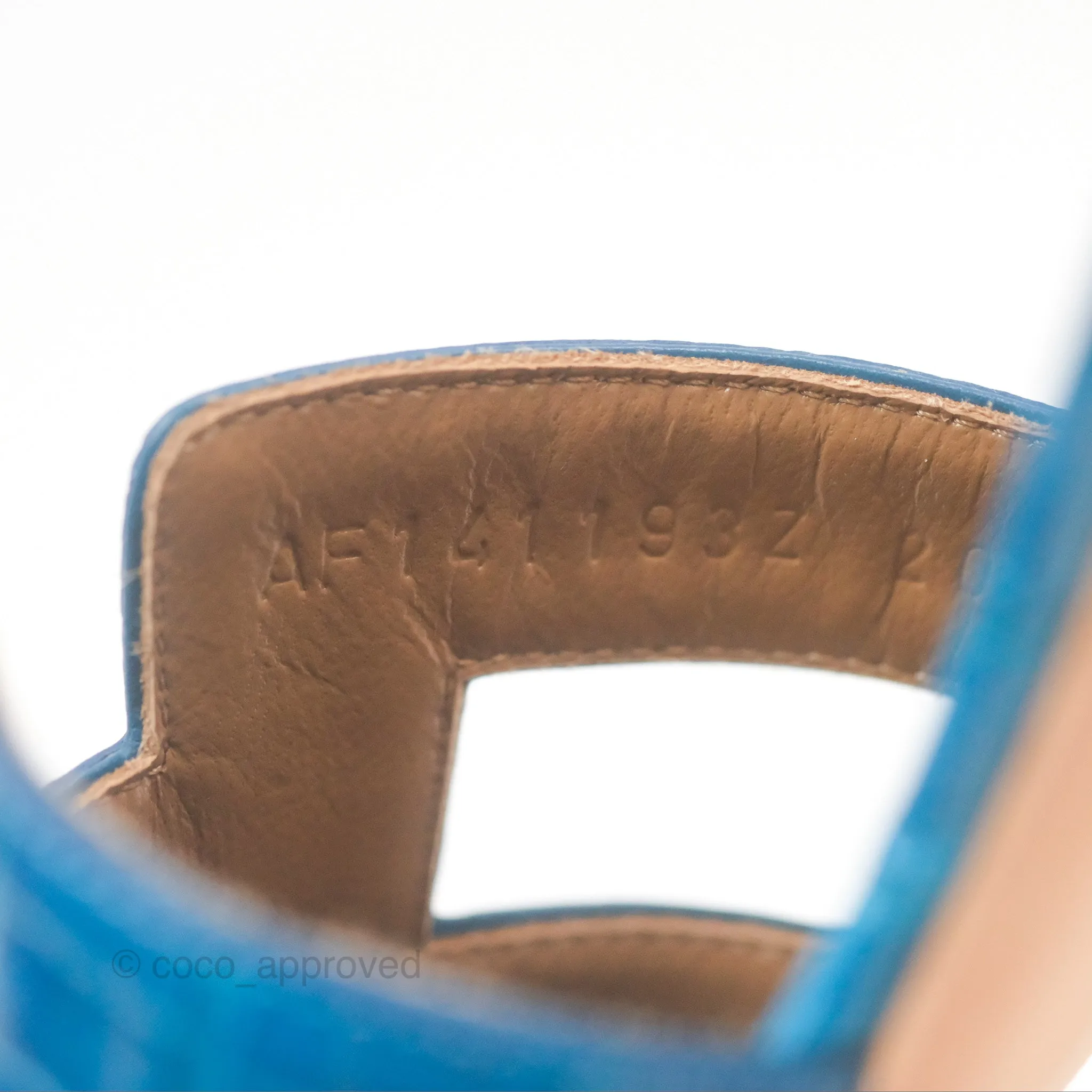 Hermes Oasis Sandals Croc Bleu Lzmir Size 36.5