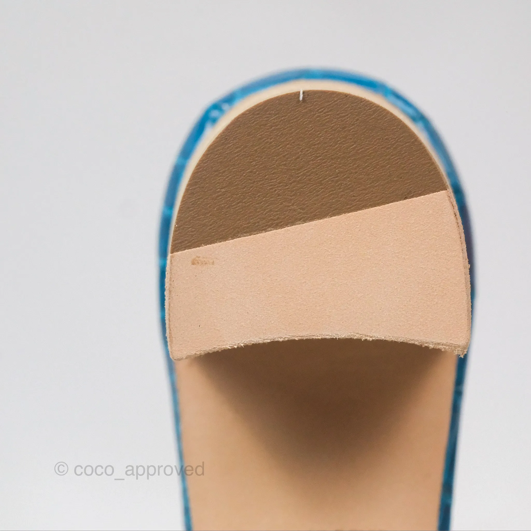 Hermes Oasis Sandals Croc Bleu Lzmir Size 36.5