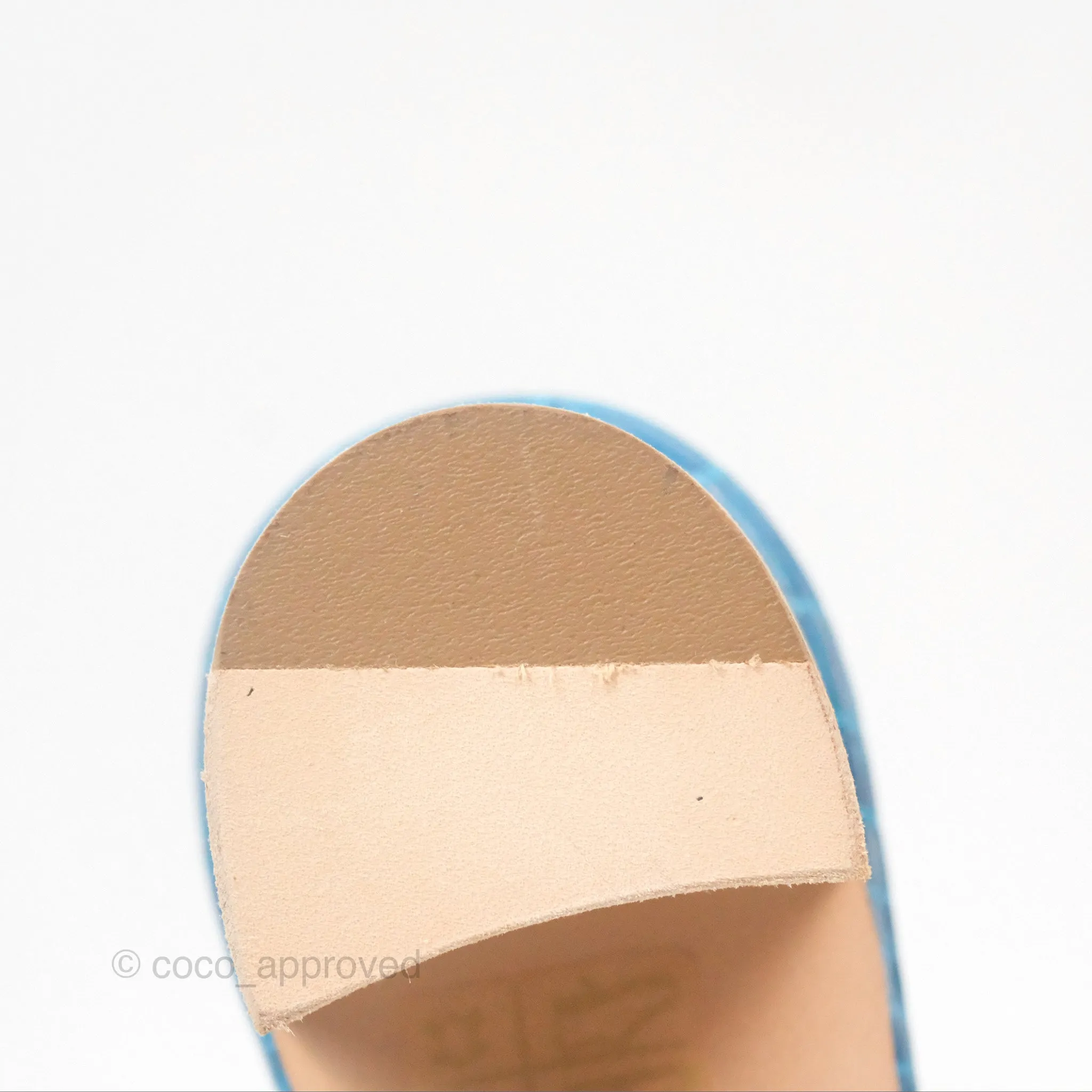 Hermes Oasis Sandals Croc Bleu Lzmir Size 36.5