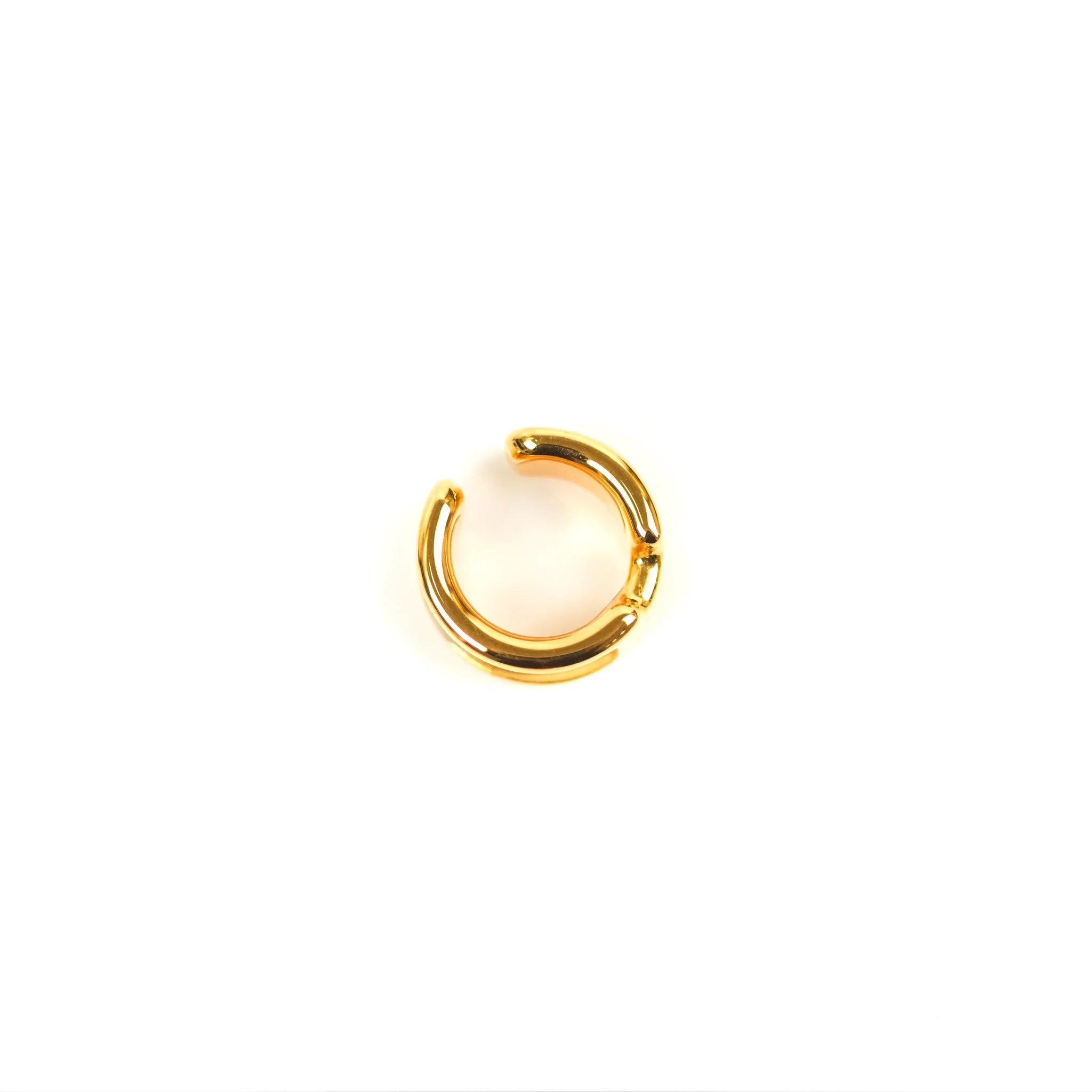 Hermes Olympe Ear Cuff Small Model Black Box Calfskin Gold