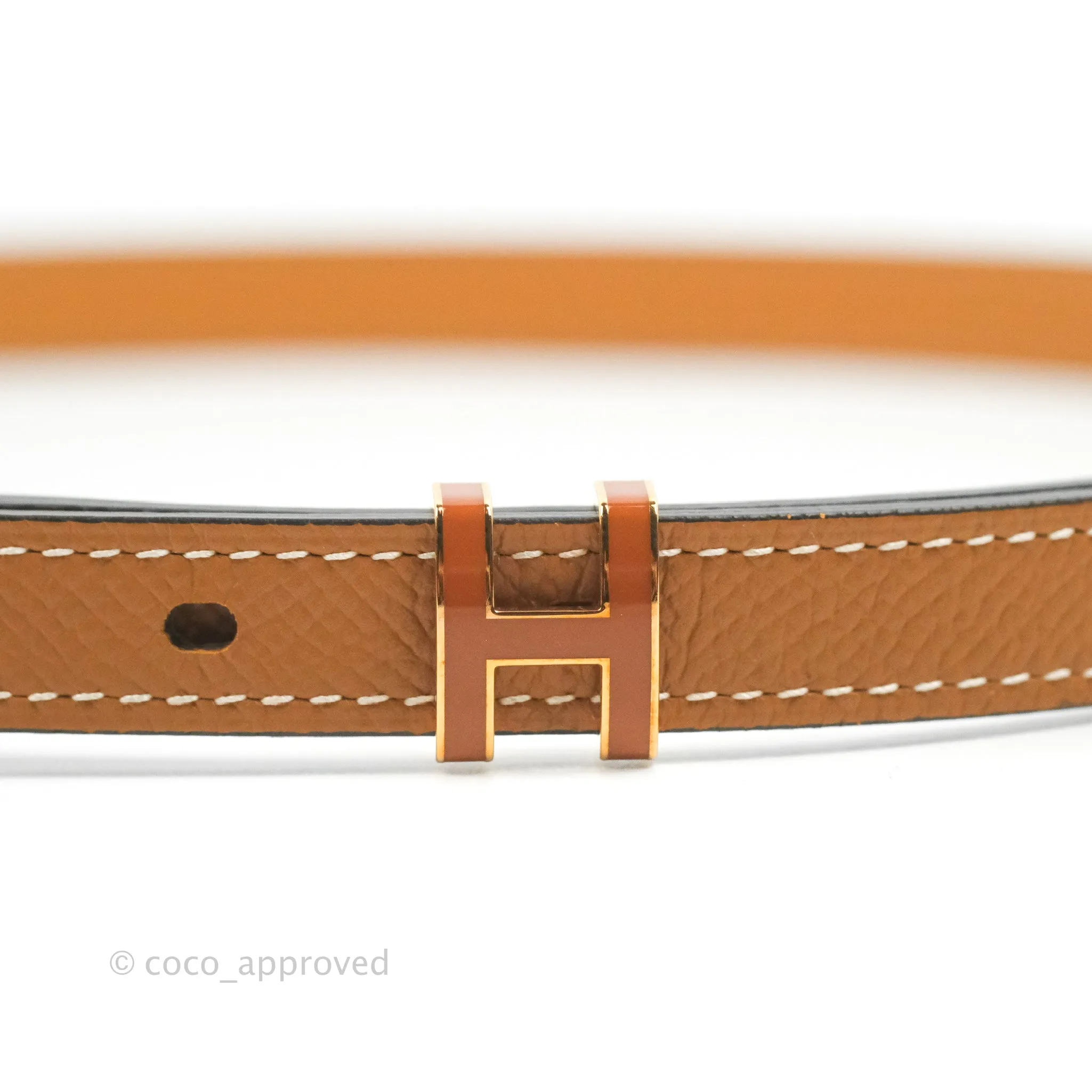 Hermes Pop H 15 Belt Epsom Gold Gold Hardware