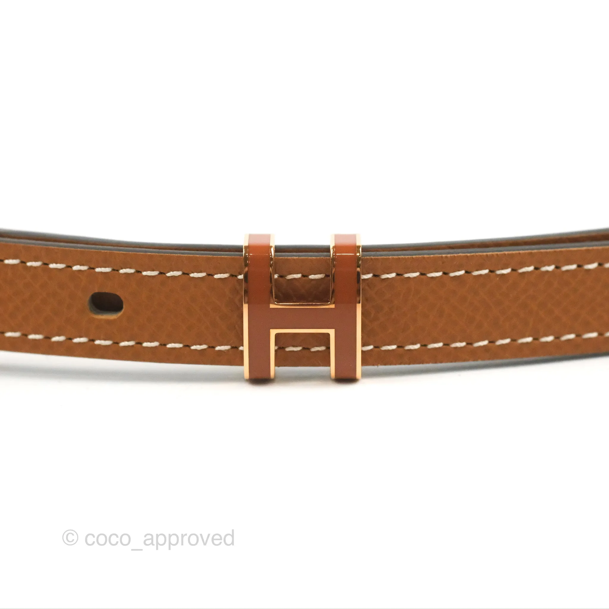 Hermes Pop H 15 Belt Epsom Gold Gold Hardware