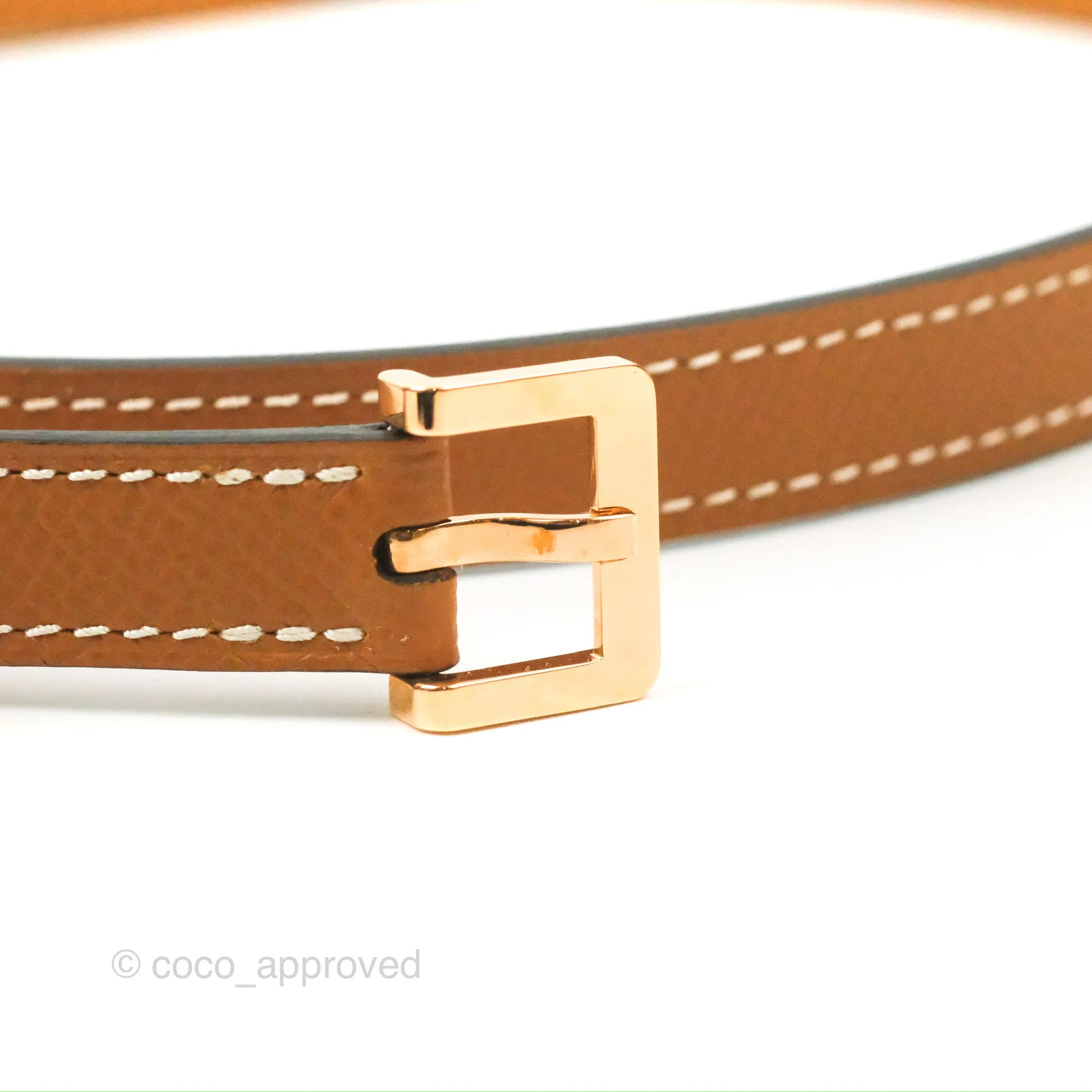 Hermes Pop H 15 Belt Gold Epsom Rose Gold Hardware