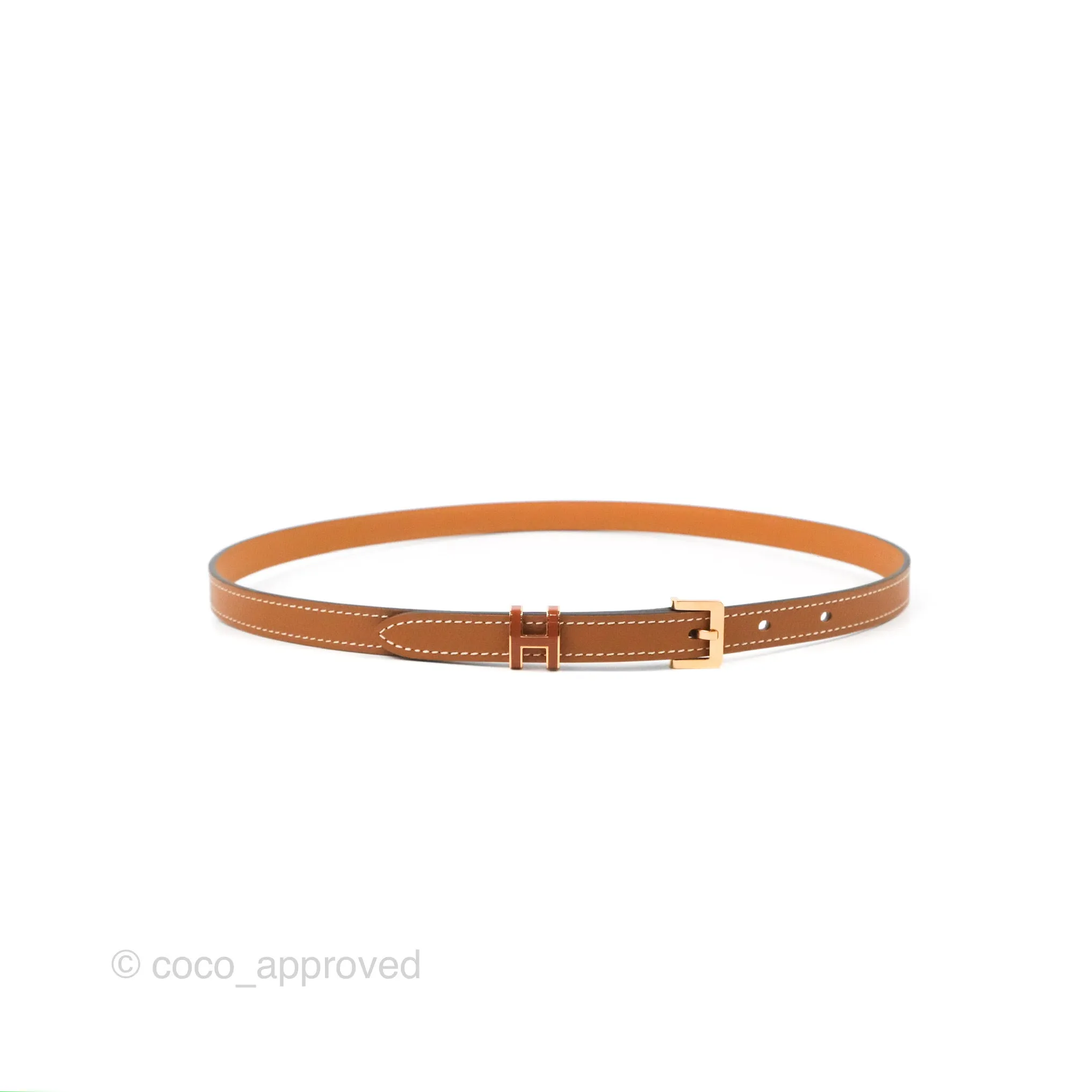 Hermes Pop H 15 Belt Gold Epsom Rose Gold Hardware