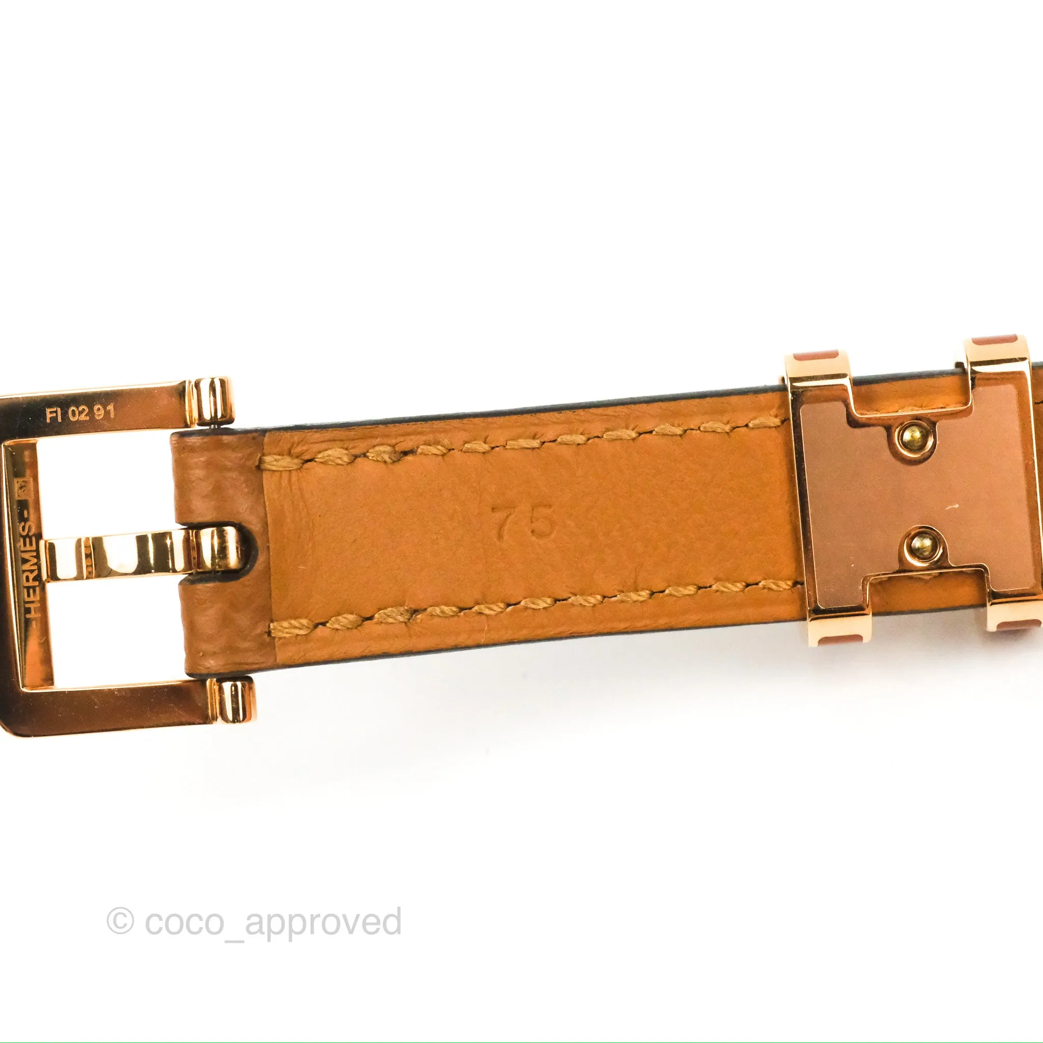Hermes Pop H 15 Belt Gold Epsom Rose Gold Hardware