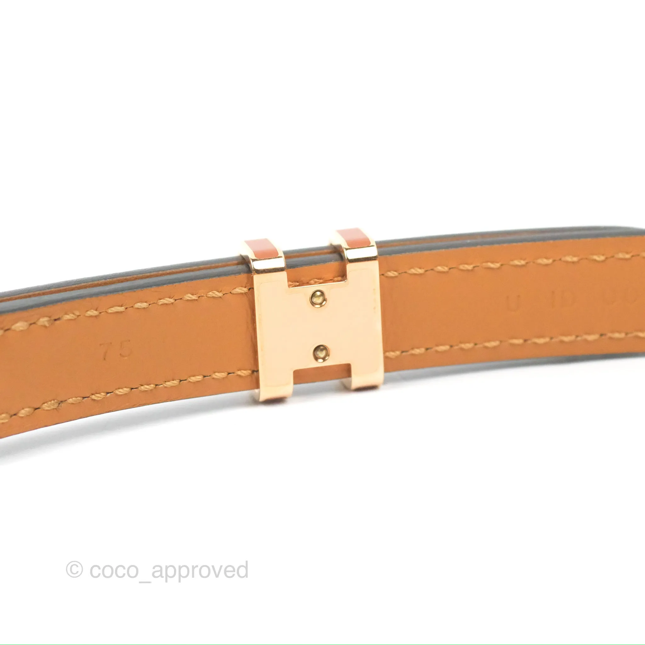 Hermes Pop H 15 Belt Gold Epsom Rose Gold Hardware