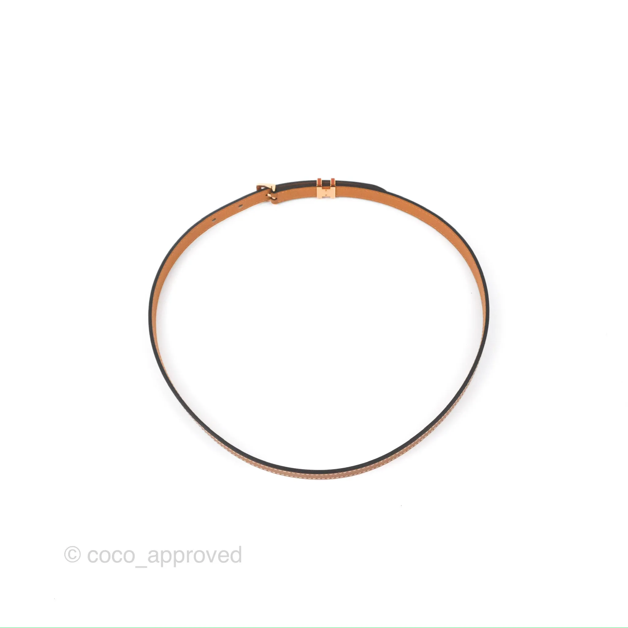 Hermes Pop H 15 Belt Gold Epsom Rose Gold Hardware