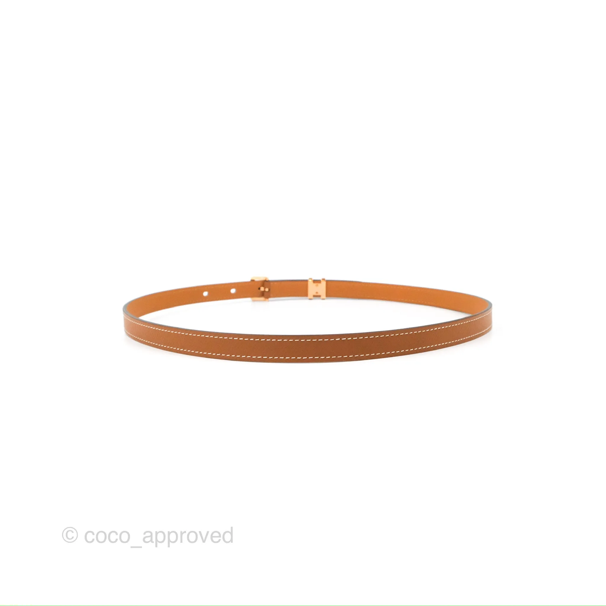 Hermes Pop H 15 Belt Gold Epsom Rose Gold Hardware