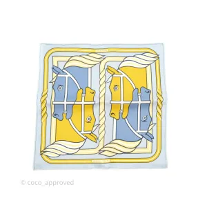 Hermes Quadrige II nano scarf 20 Bleu Ciel/Gold/Bleu Jean