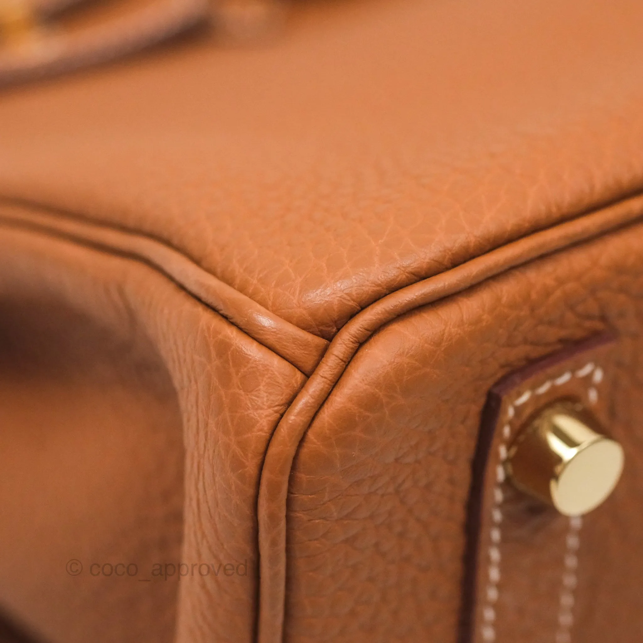 Hermes Retourne Birkin 25 Gold 37 Togo Gold Hardware