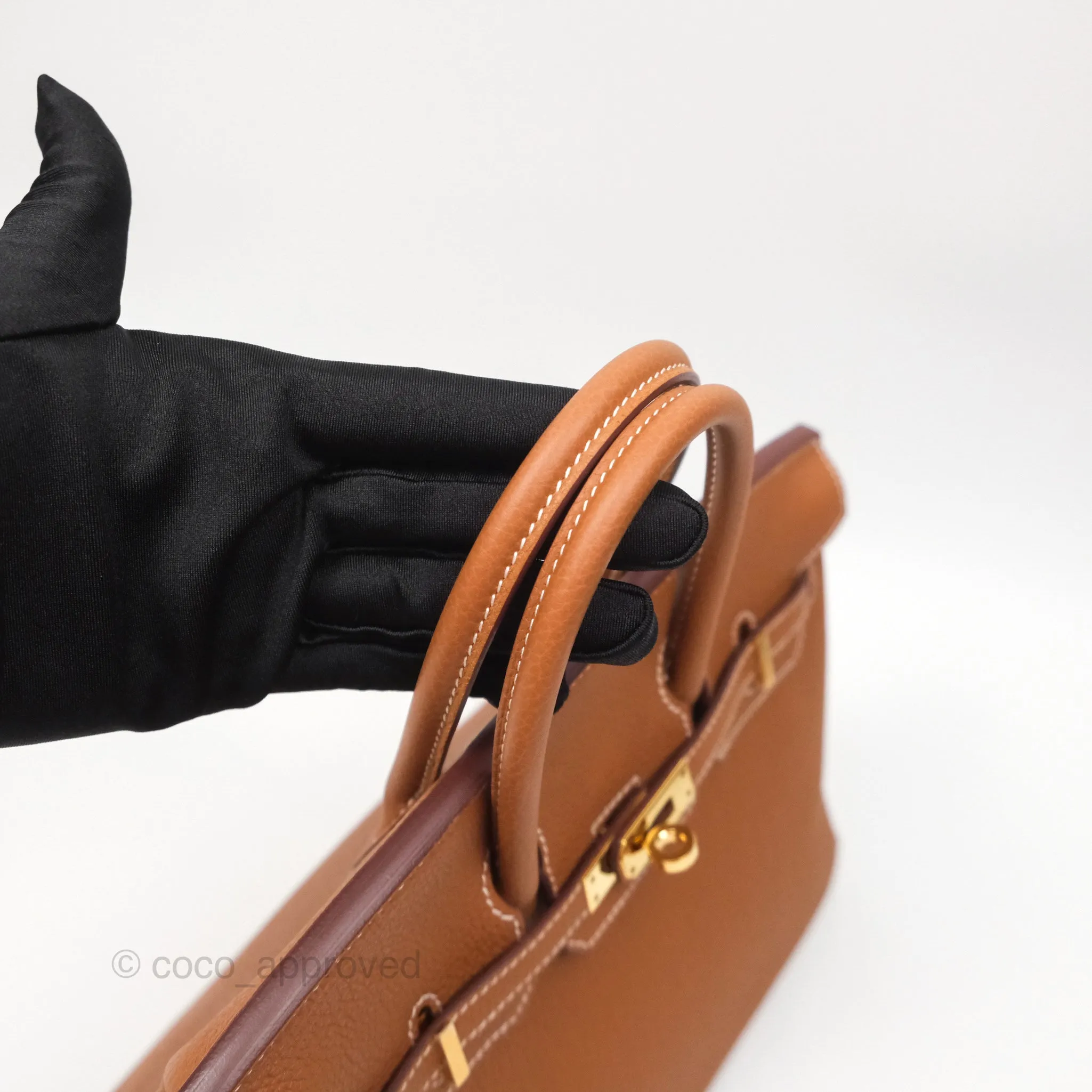 Hermes Retourne Birkin 25 Gold 37 Togo Gold Hardware