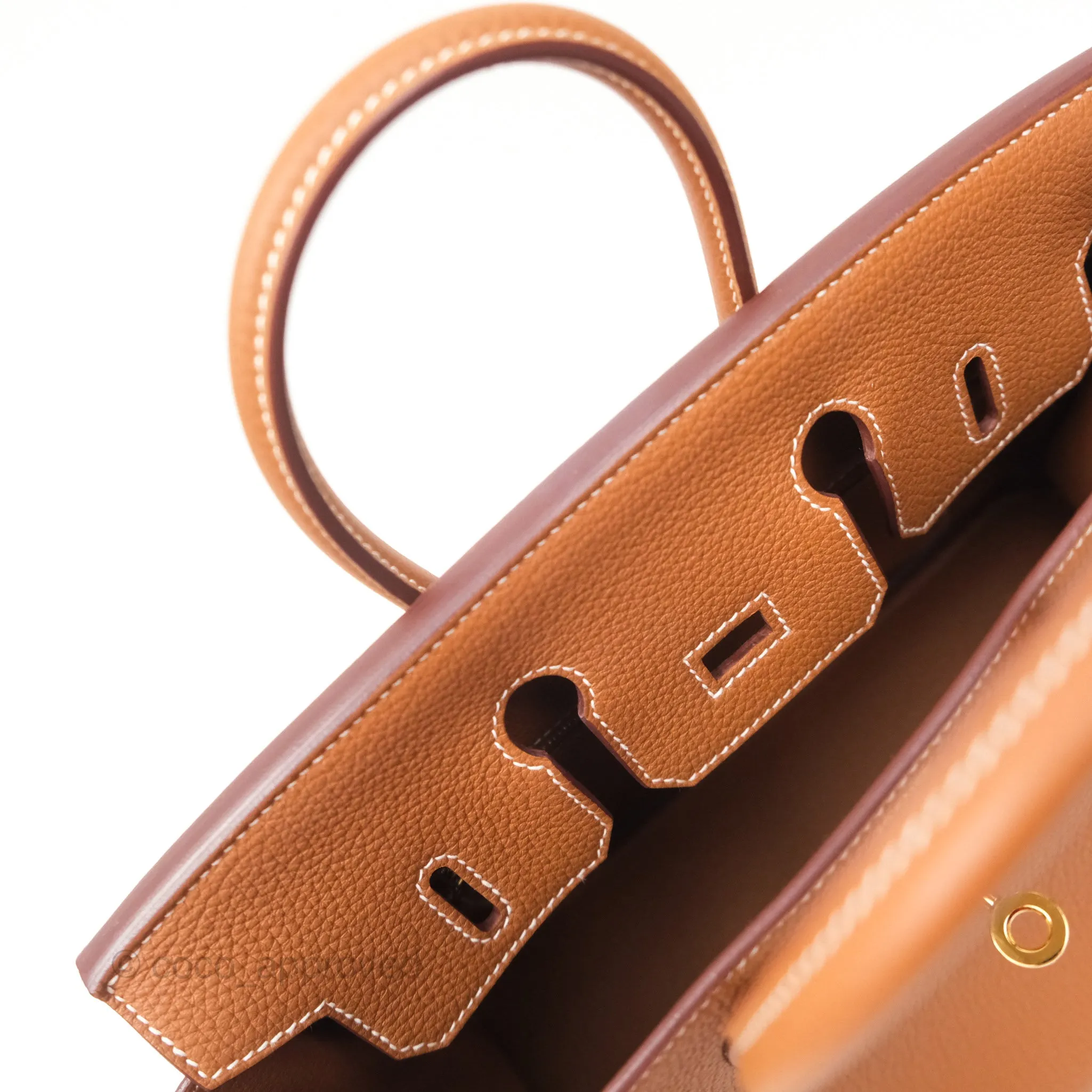 Hermes Retourne Birkin 25 Gold 37 Togo Gold Hardware
