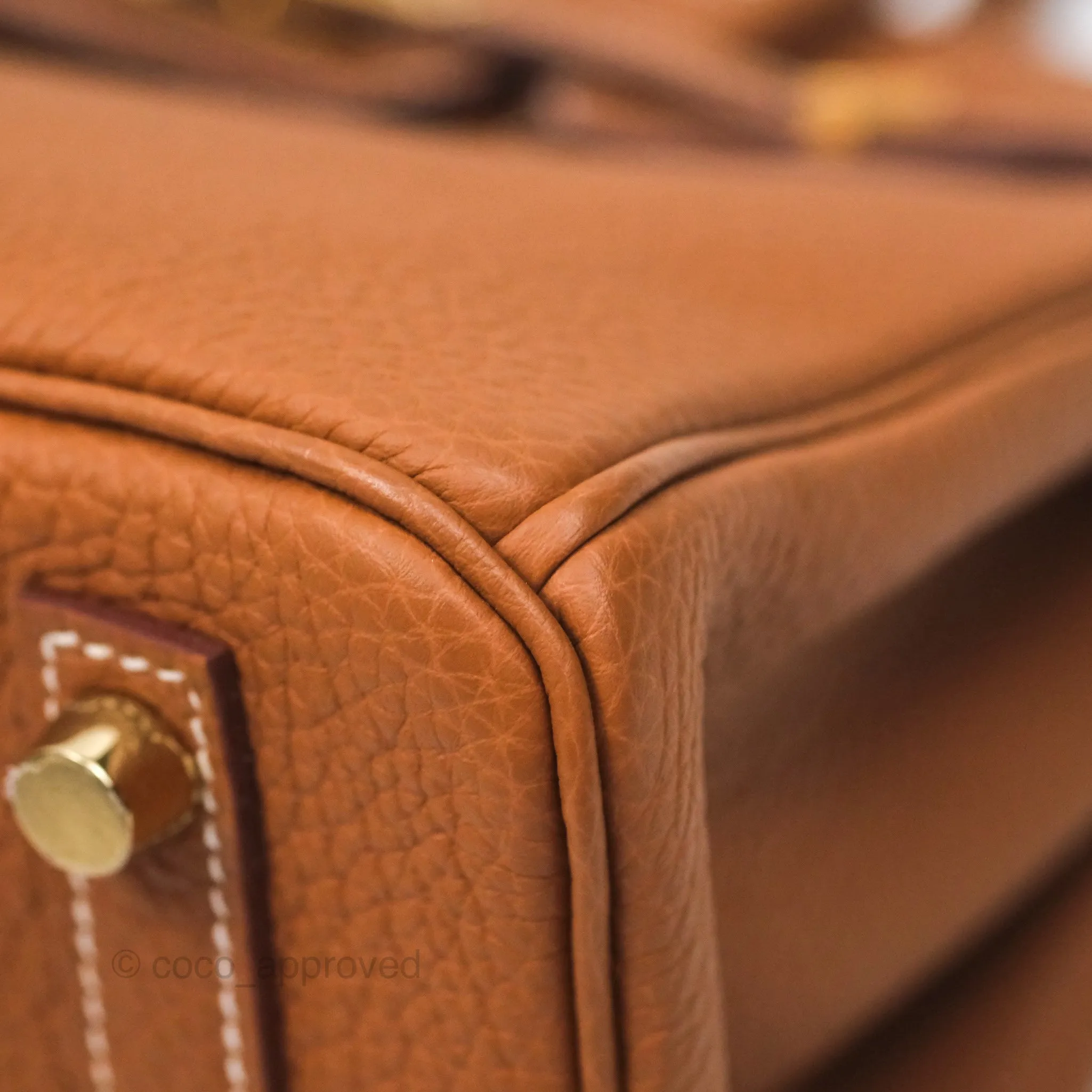 Hermes Retourne Birkin 25 Gold 37 Togo Gold Hardware