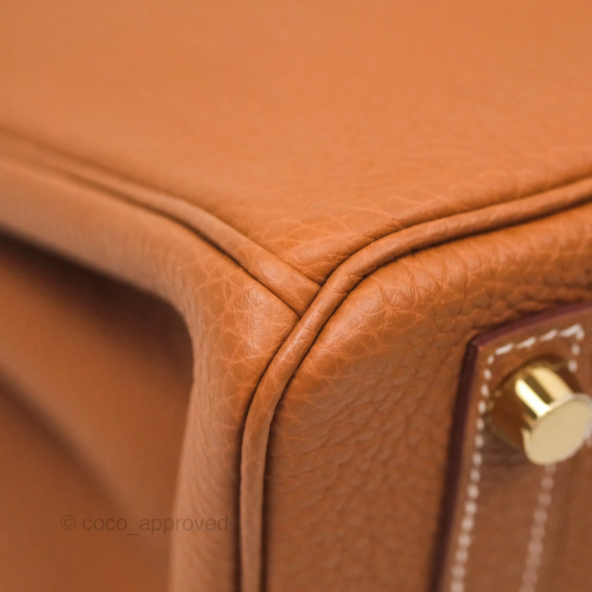 Hermes Retourne Birkin 25 Gold 37 Togo Gold Hardware