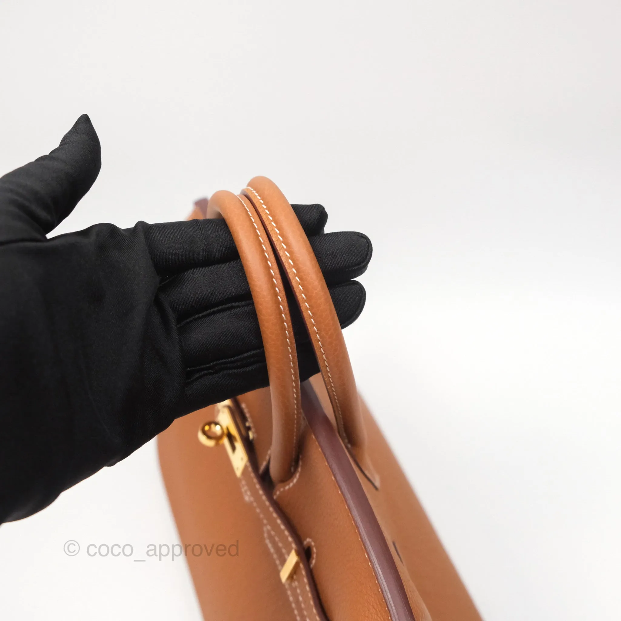 Hermes Retourne Birkin 25 Gold 37 Togo Gold Hardware