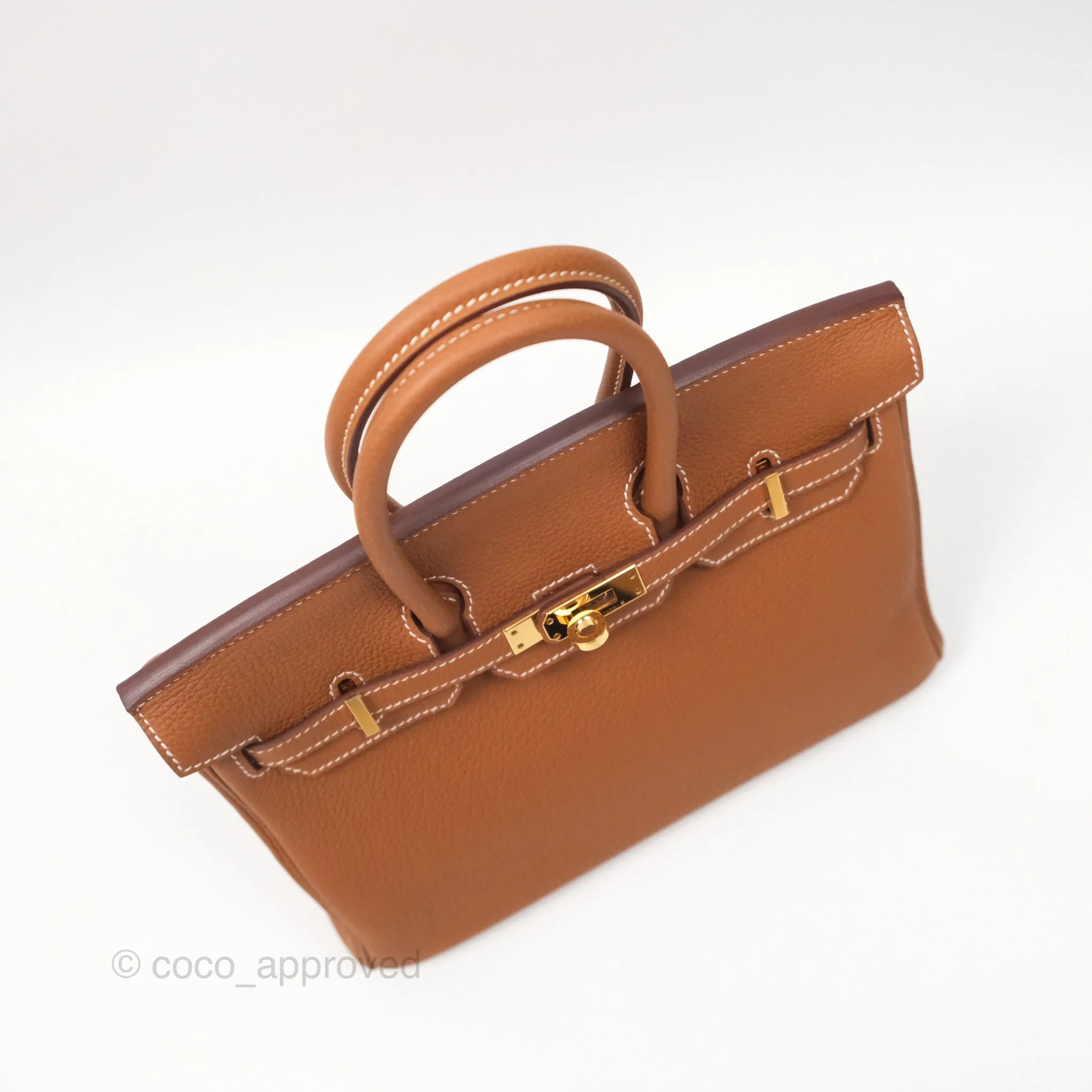 Hermes Retourne Birkin 25 Gold 37 Togo Gold Hardware