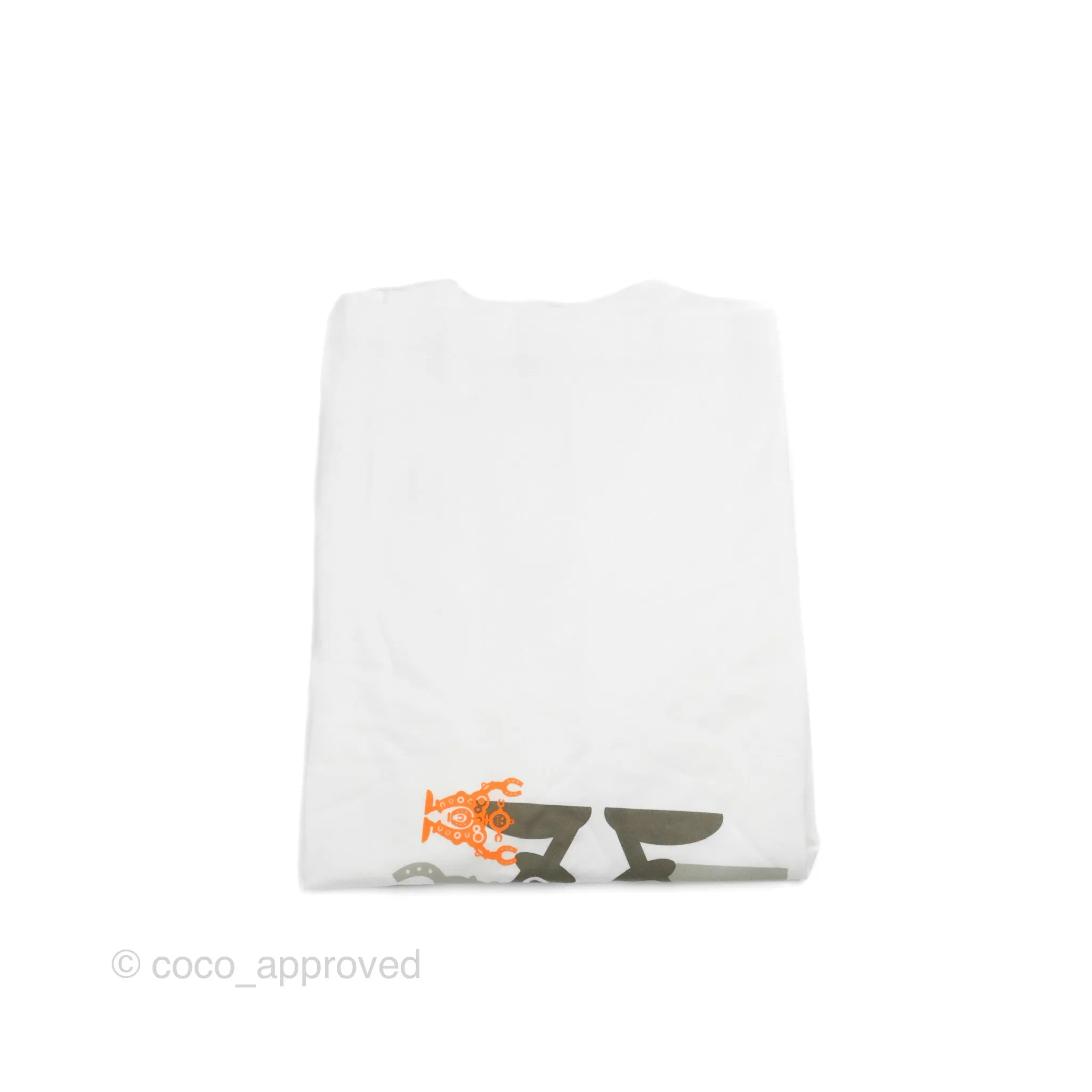 Hermes Robot Print White T-Shirt Size XS