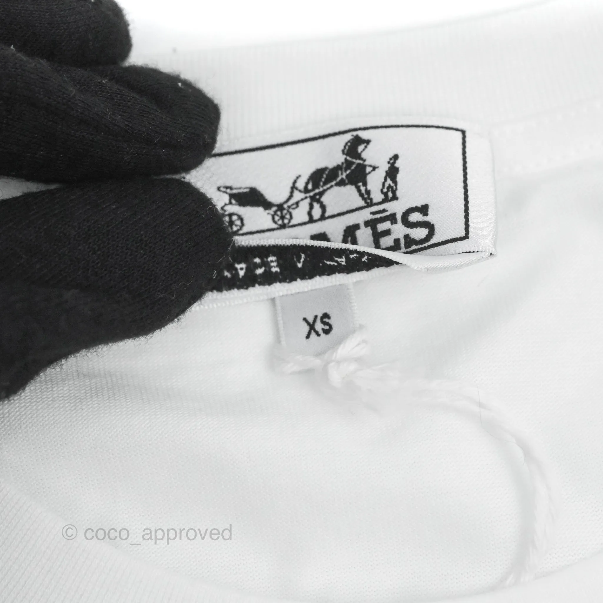 Hermes Robot Print White T-Shirt Size XS