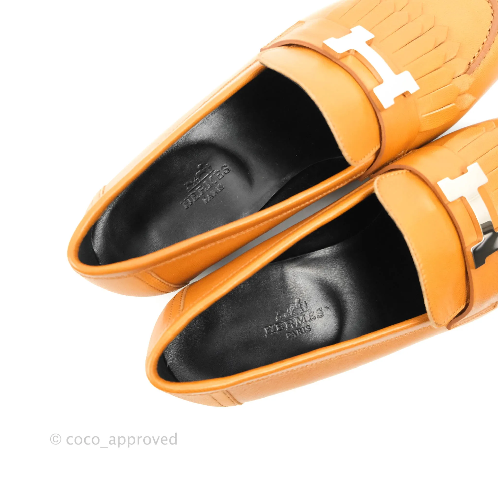 Hermes Royal Loafer Beige Dor Silver Hardware Size 37.5