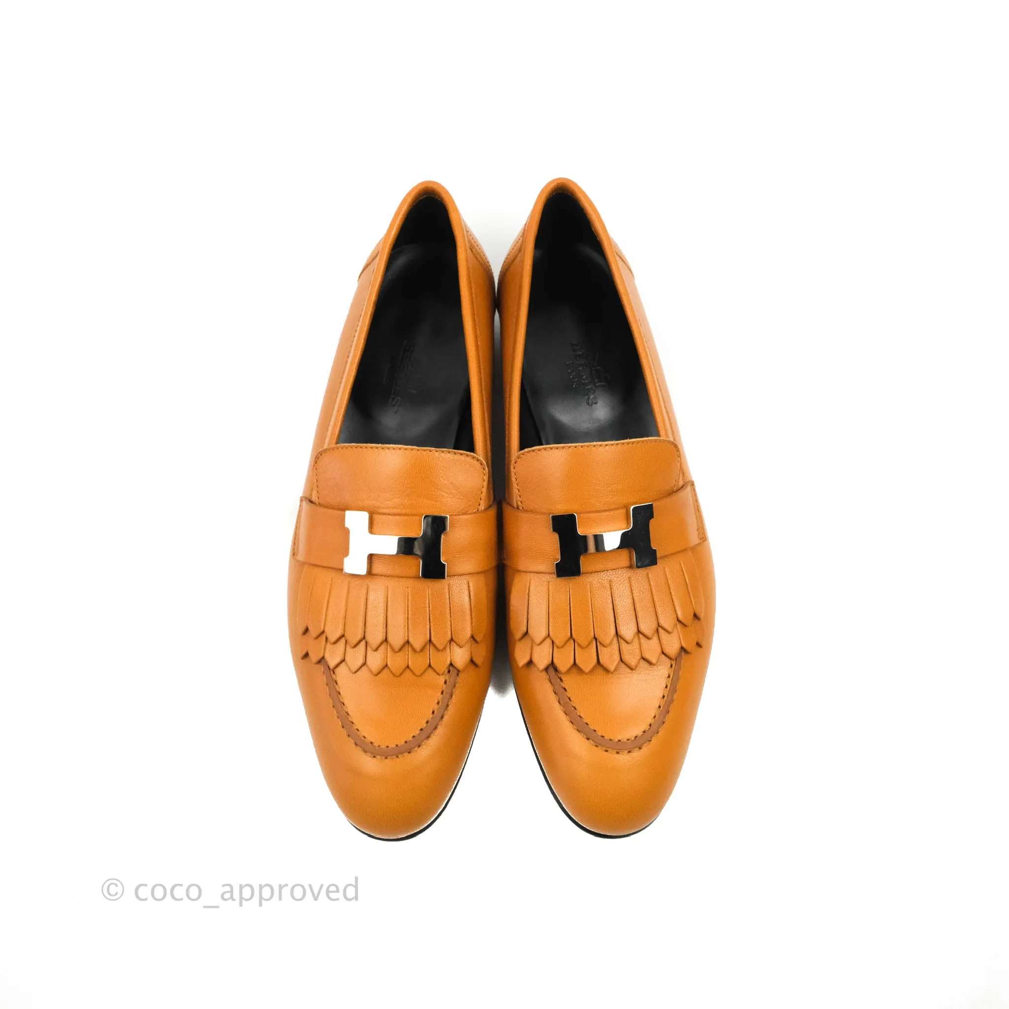 Hermes Royal Loafer Beige Dor Silver Hardware Size 37.5