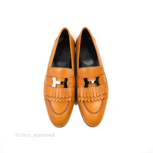 Hermes Royal Loafer Beige Dor Silver Hardware Size 37.5