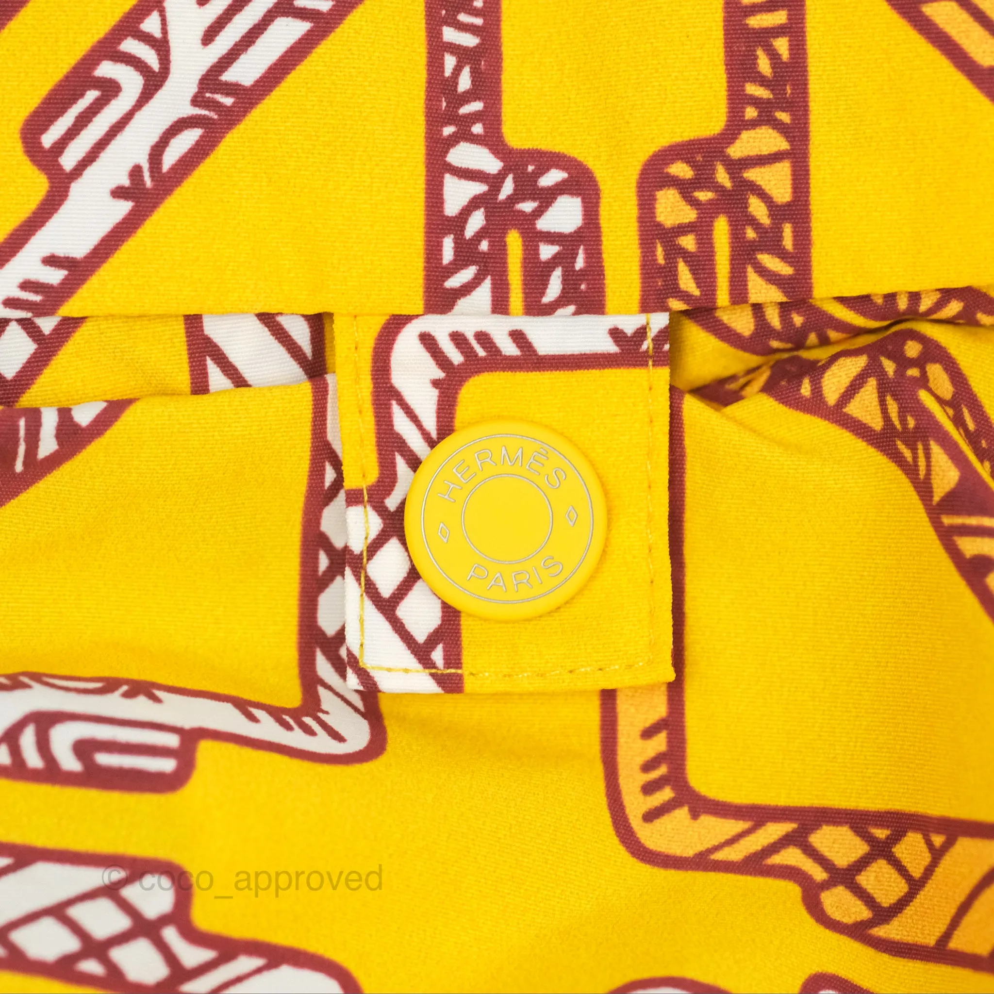 Hermes Tatersales Short Beach Windbreaker Jaune Tournesol Size 36