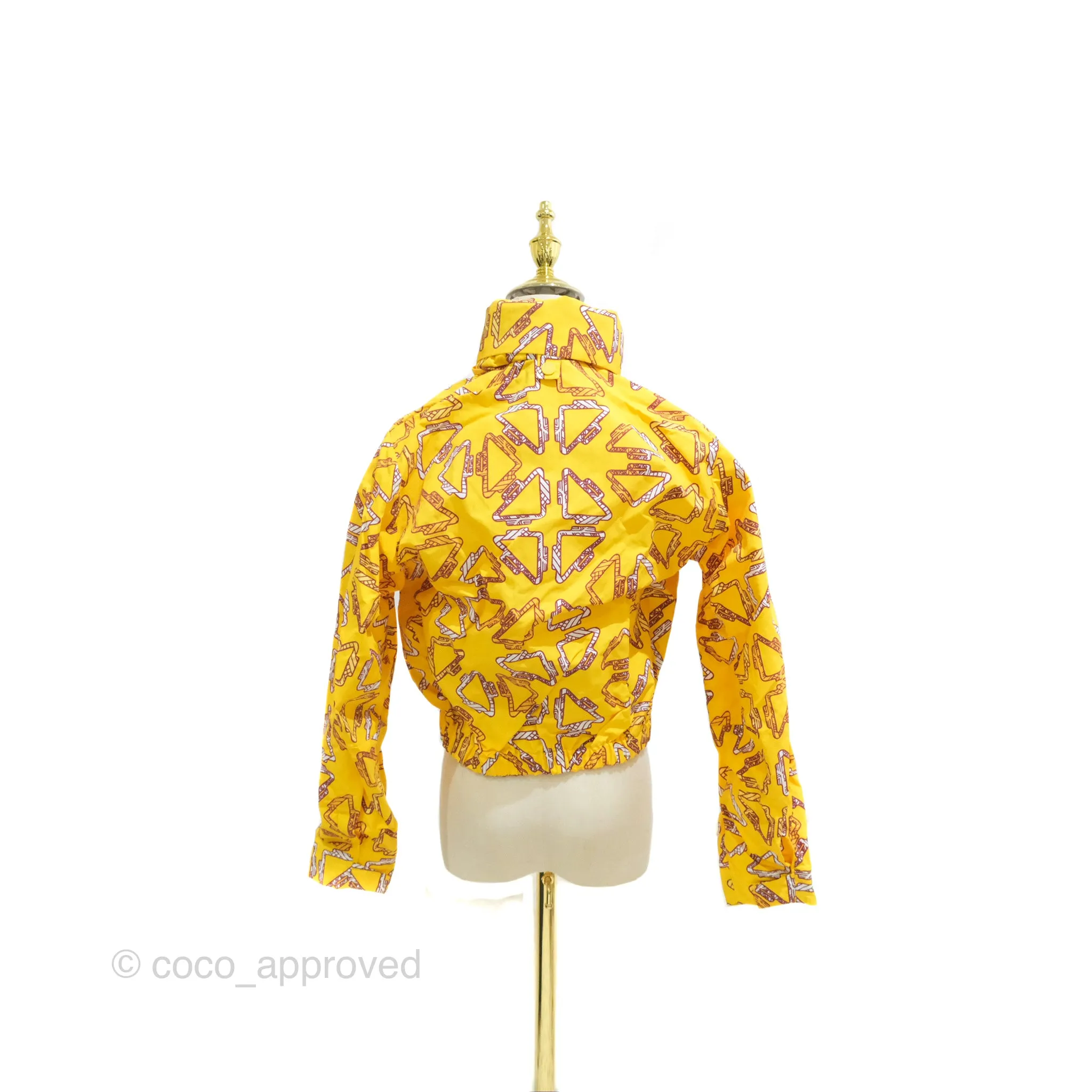 Hermes Tatersales Short Beach Windbreaker Jaune Tournesol Size 36