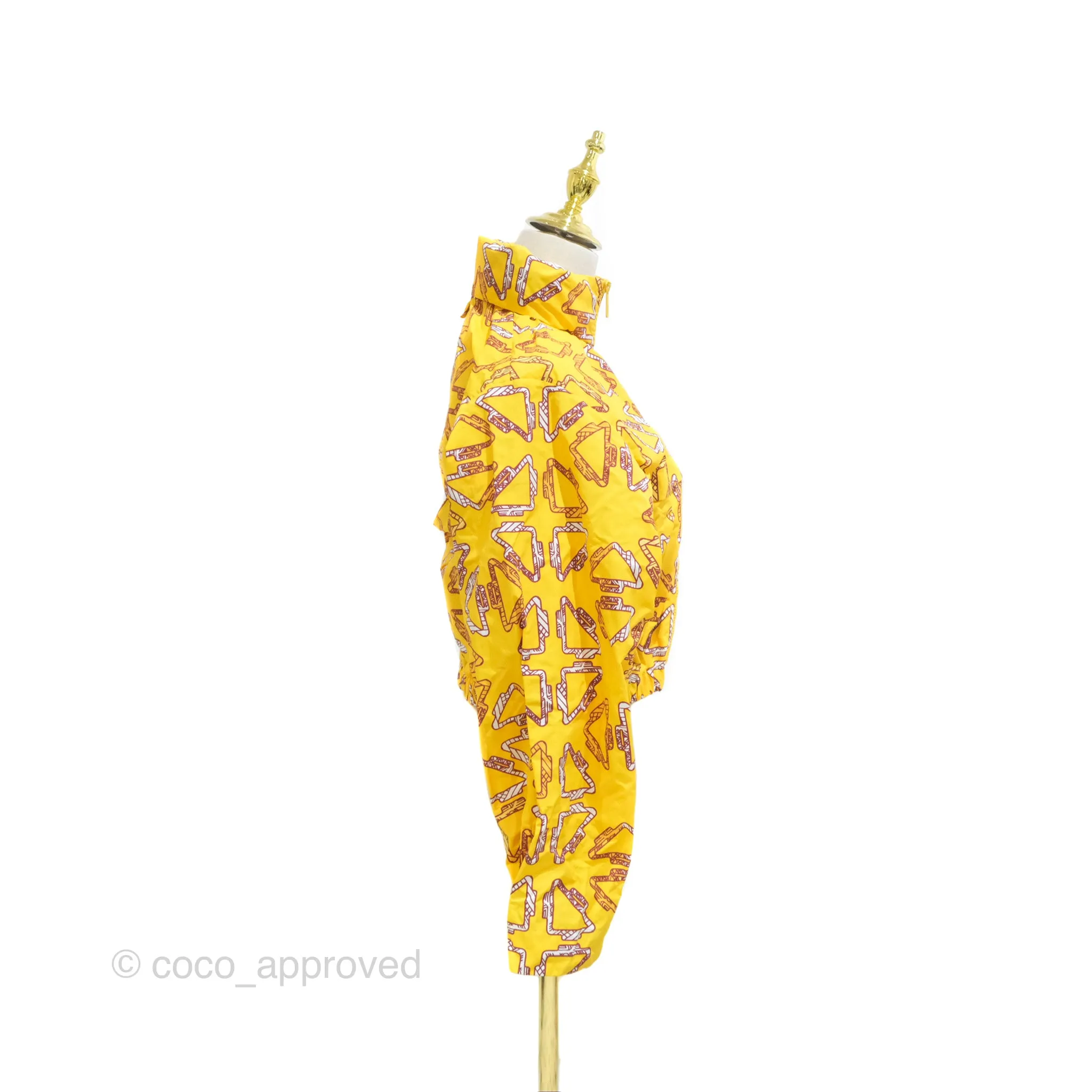 Hermes Tatersales Short Beach Windbreaker Jaune Tournesol Size 36