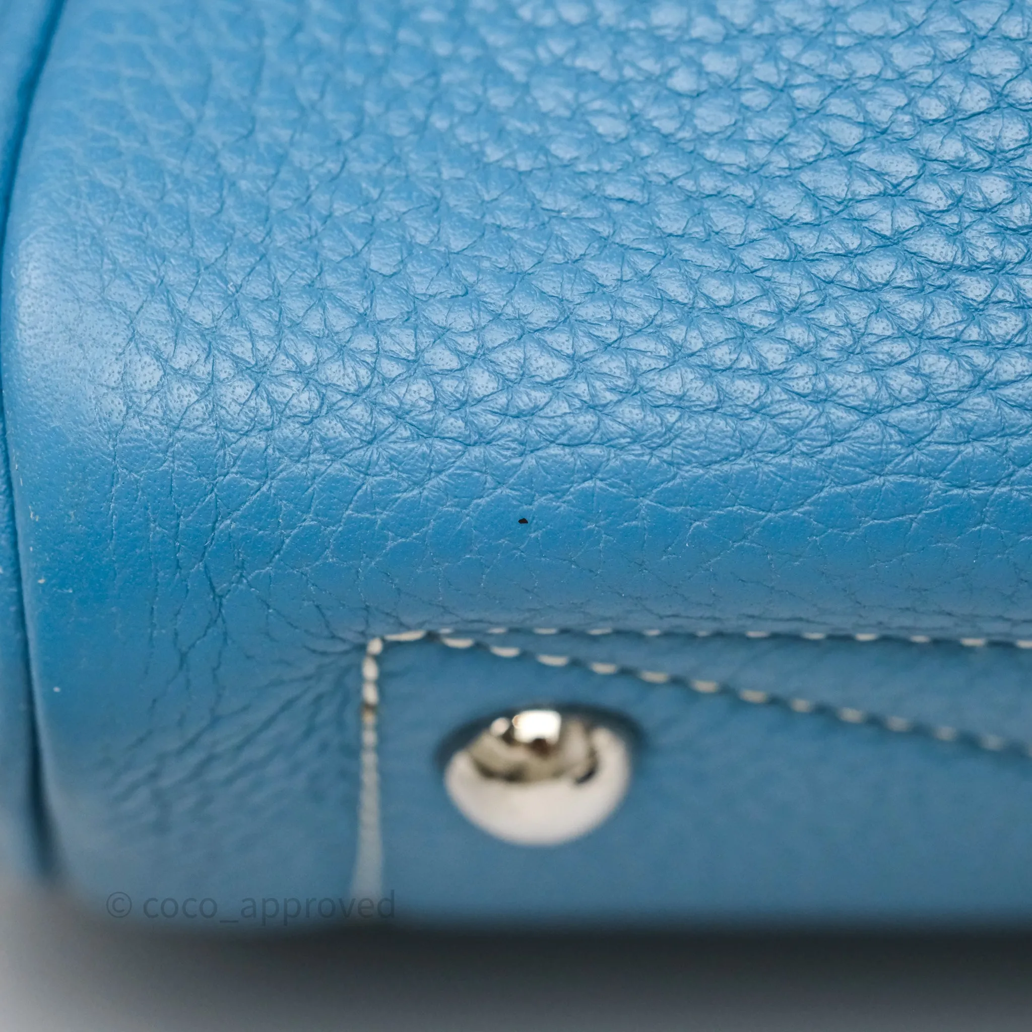 Hermes Victoria II 35 Bag Blue Jean 75 Clemence Palladium Hardware
