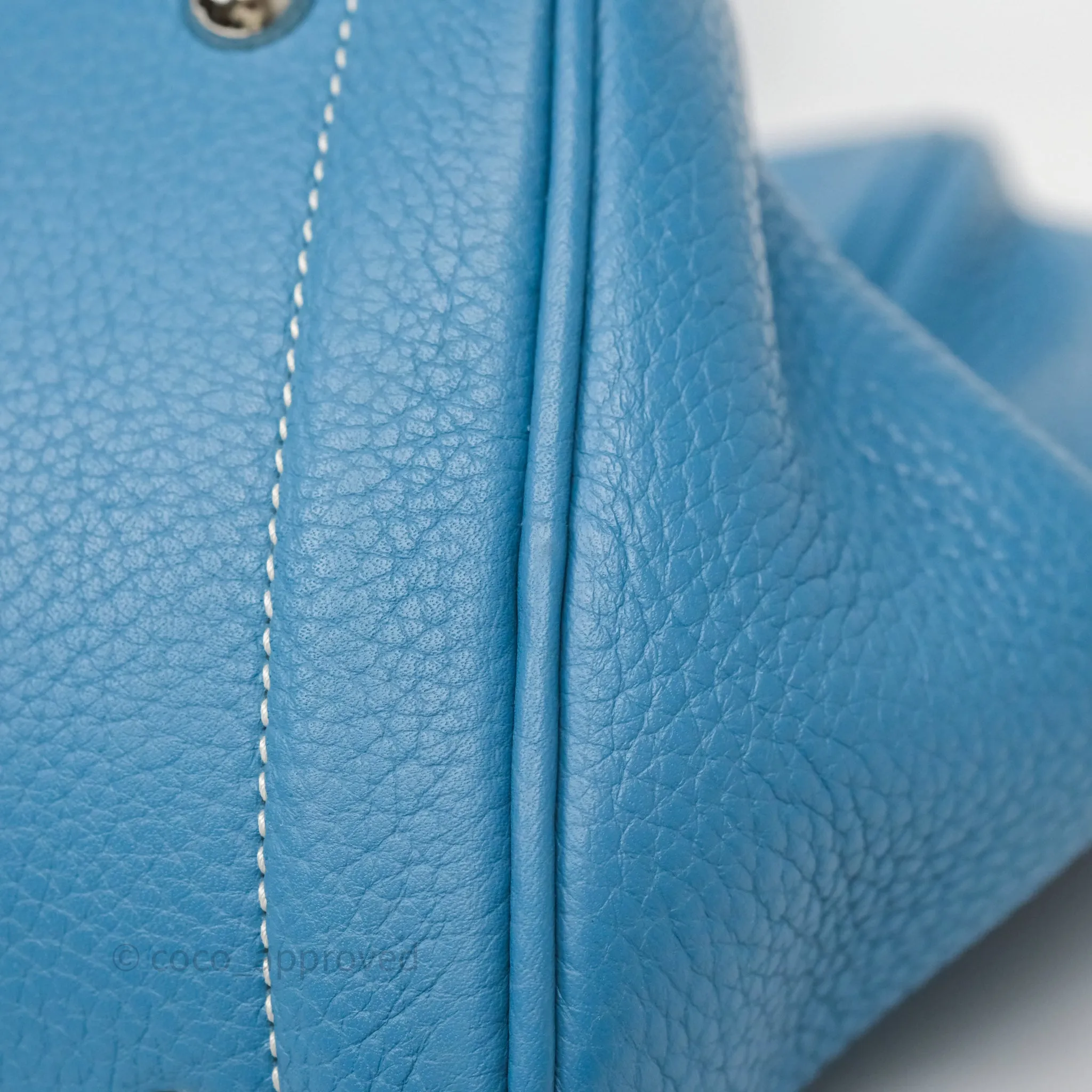 Hermes Victoria II 35 Bag Blue Jean 75 Clemence Palladium Hardware