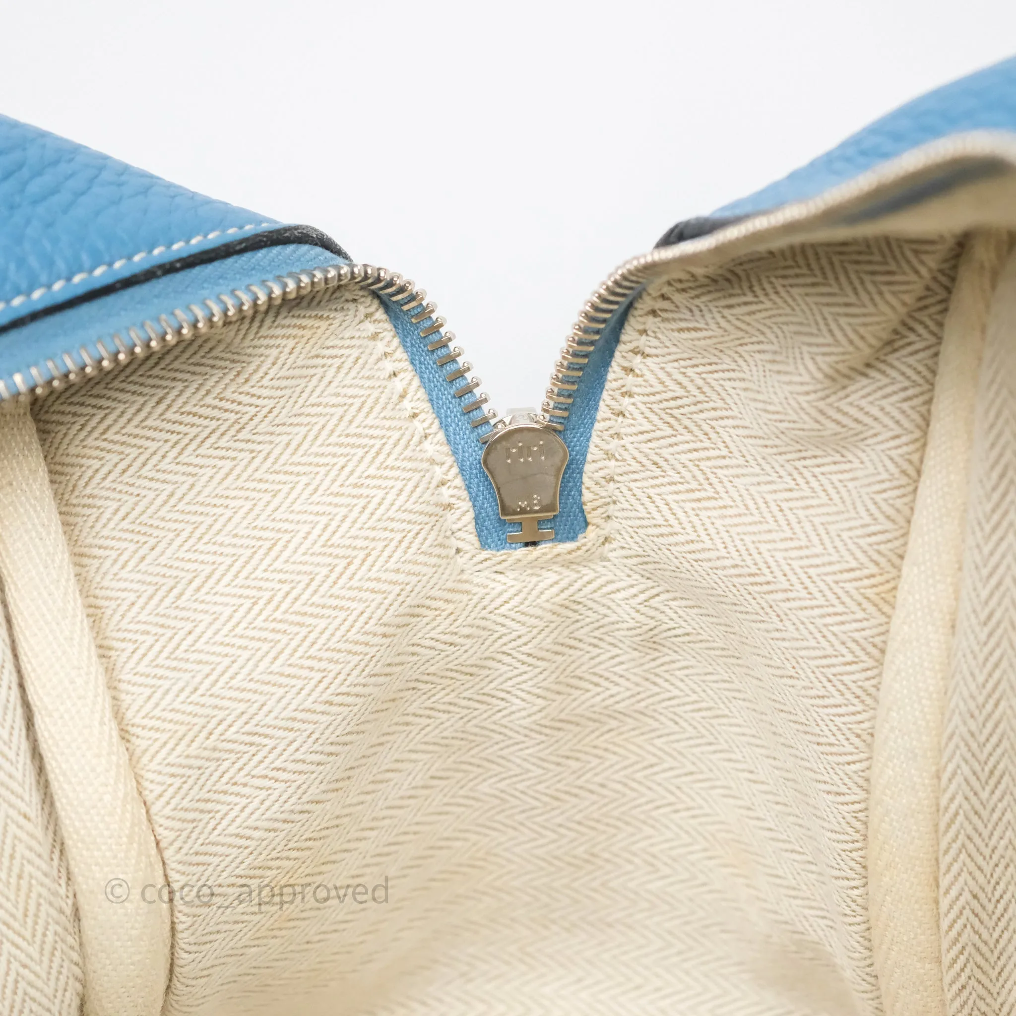 Hermes Victoria II 35 Bag Blue Jean 75 Clemence Palladium Hardware