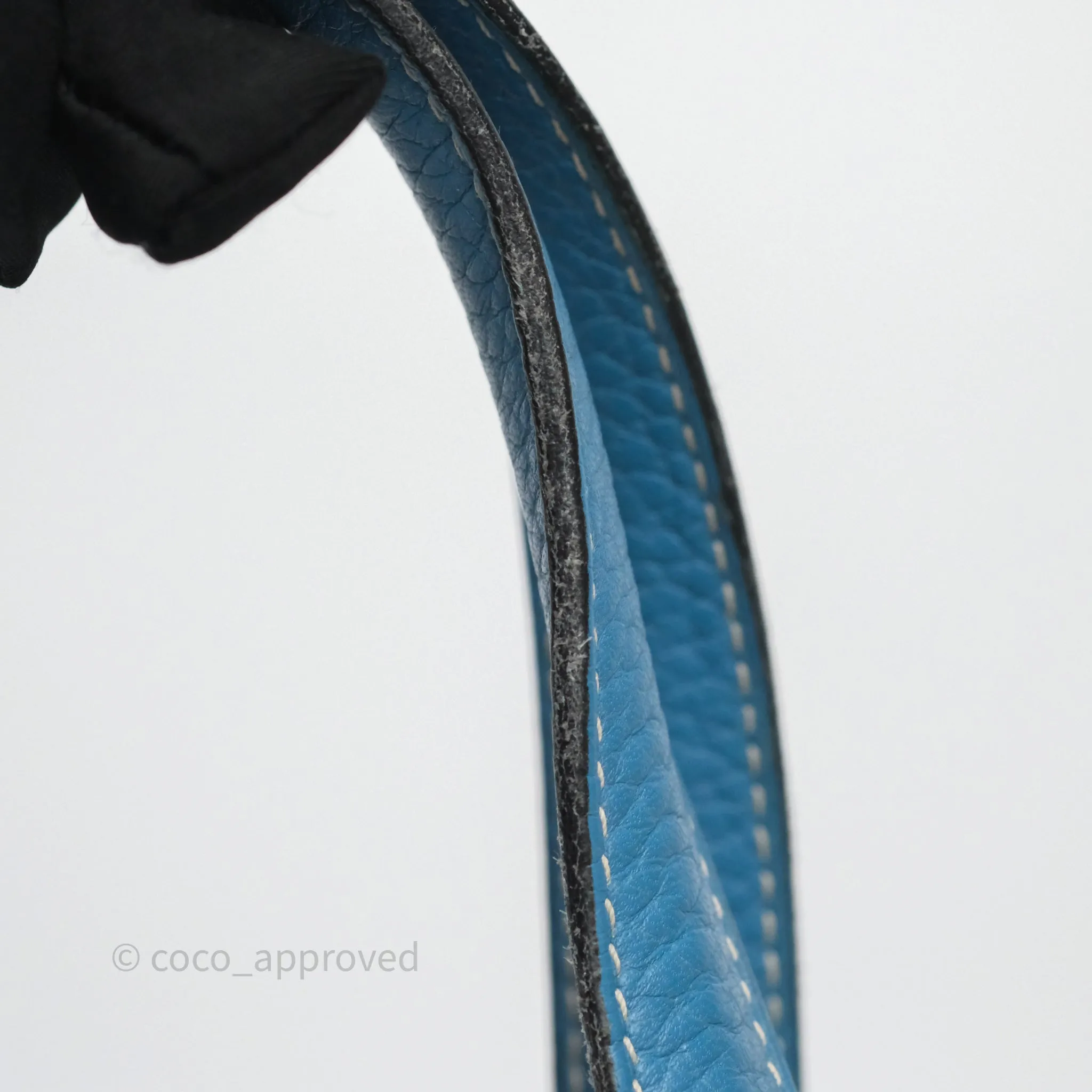 Hermes Victoria II 35 Bag Blue Jean 75 Clemence Palladium Hardware
