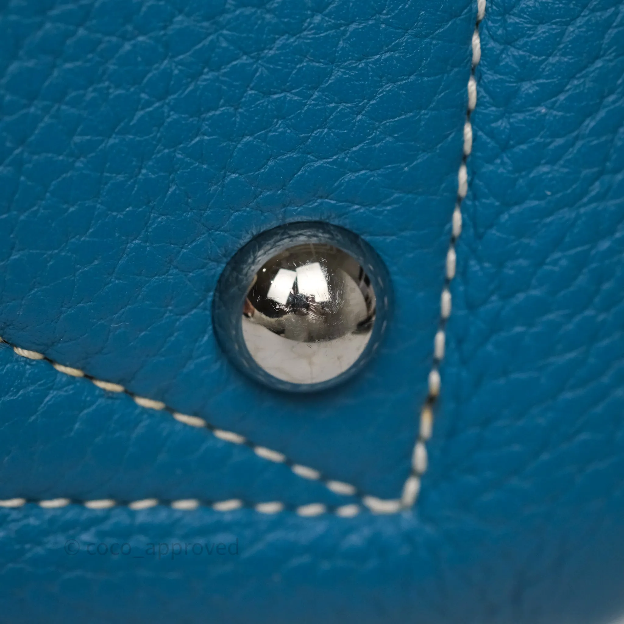 Hermes Victoria II 35 Bag Blue Jean 75 Clemence Palladium Hardware