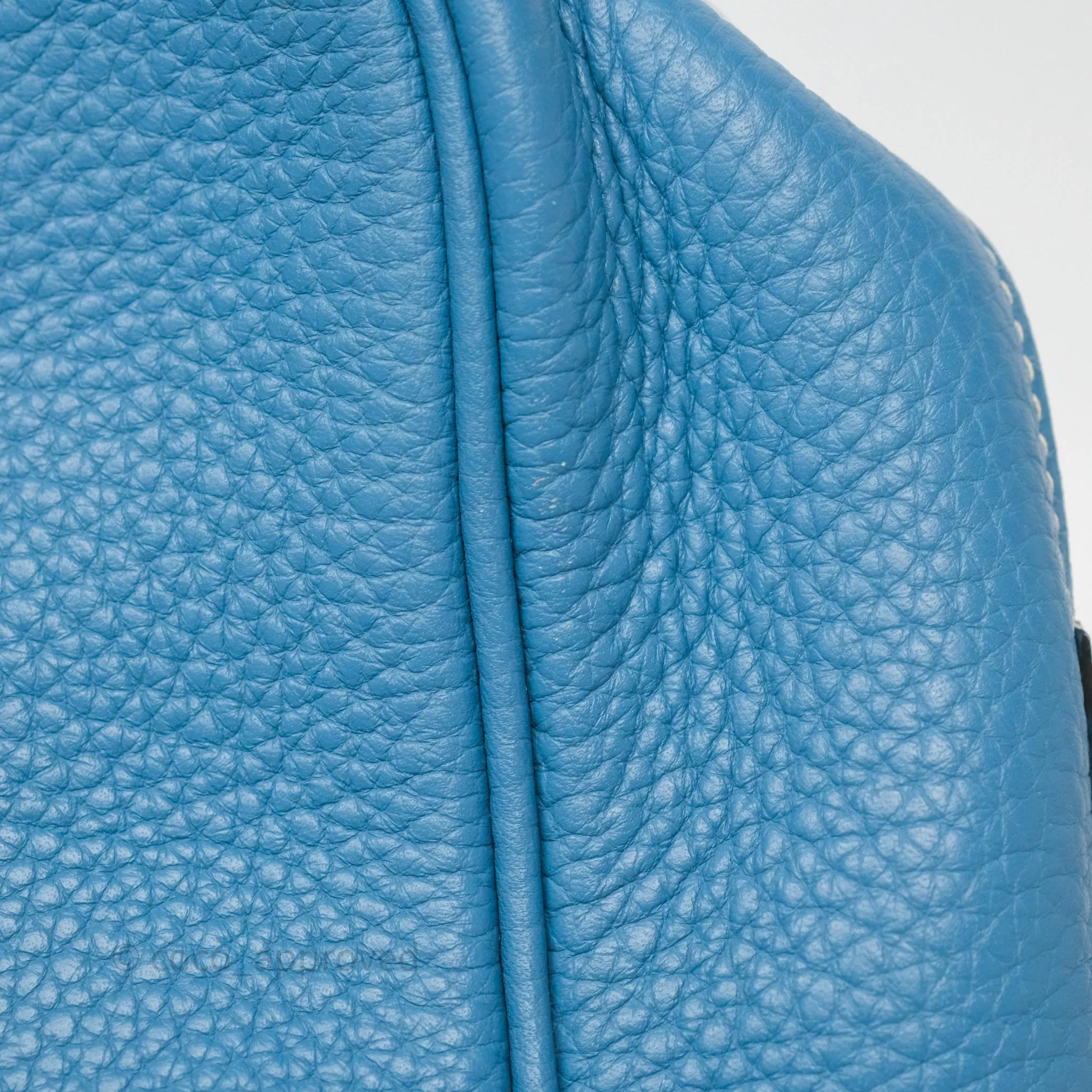 Hermes Victoria II 35 Bag Blue Jean 75 Clemence Palladium Hardware