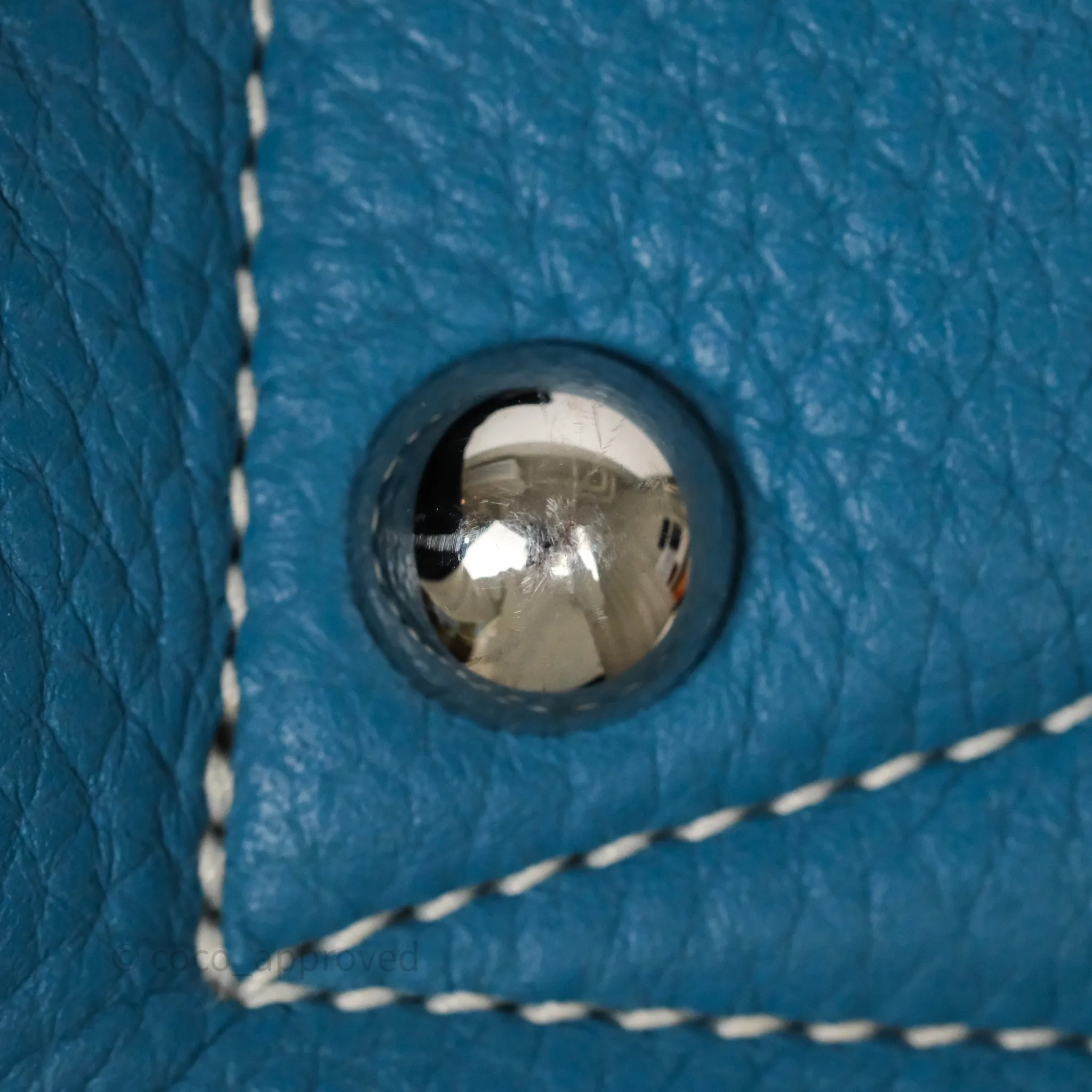 Hermes Victoria II 35 Bag Blue Jean 75 Clemence Palladium Hardware
