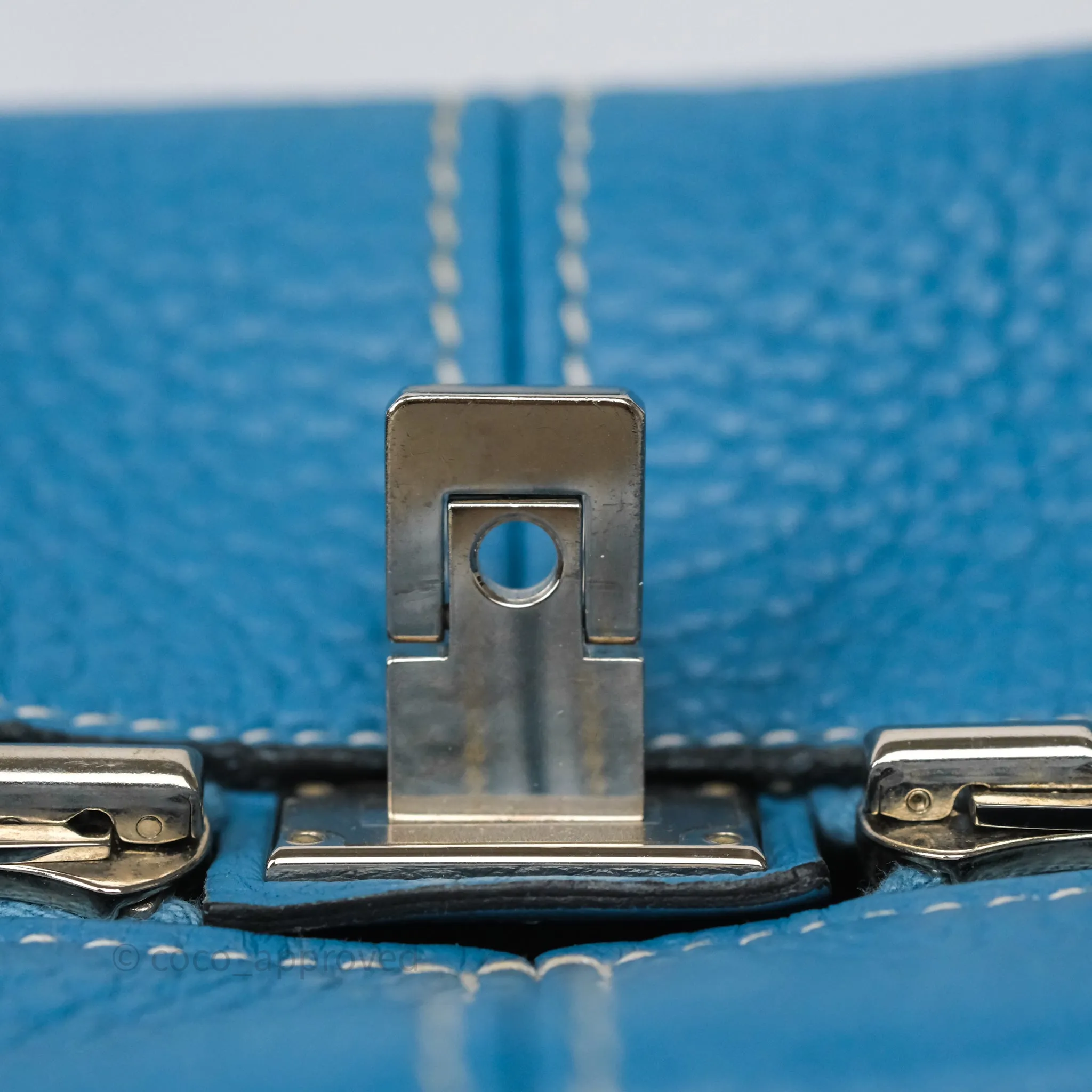 Hermes Victoria II 35 Bag Blue Jean 75 Clemence Palladium Hardware
