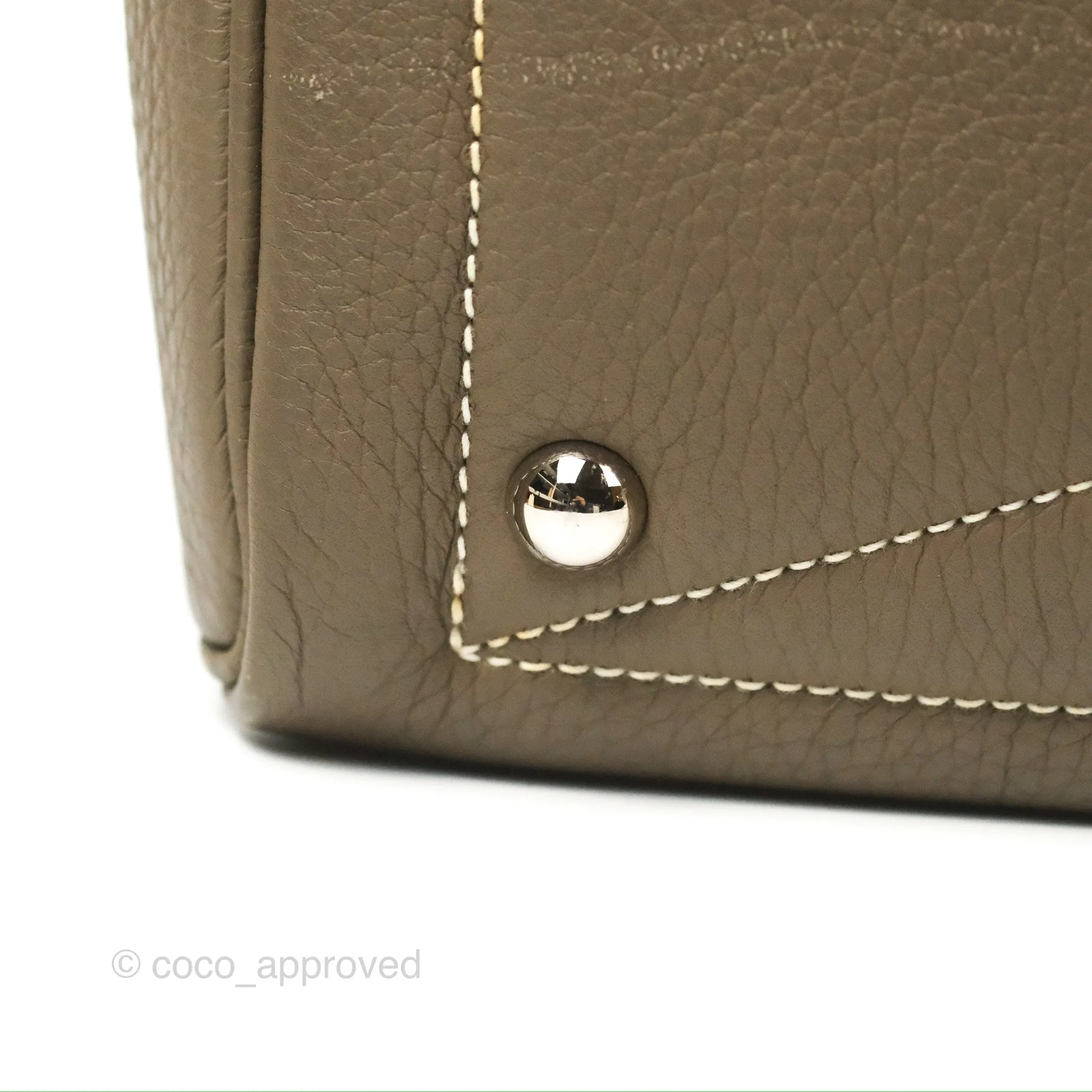 Hermes Victoria II 35 Bag Etoupe Clemence Palladium Hardware