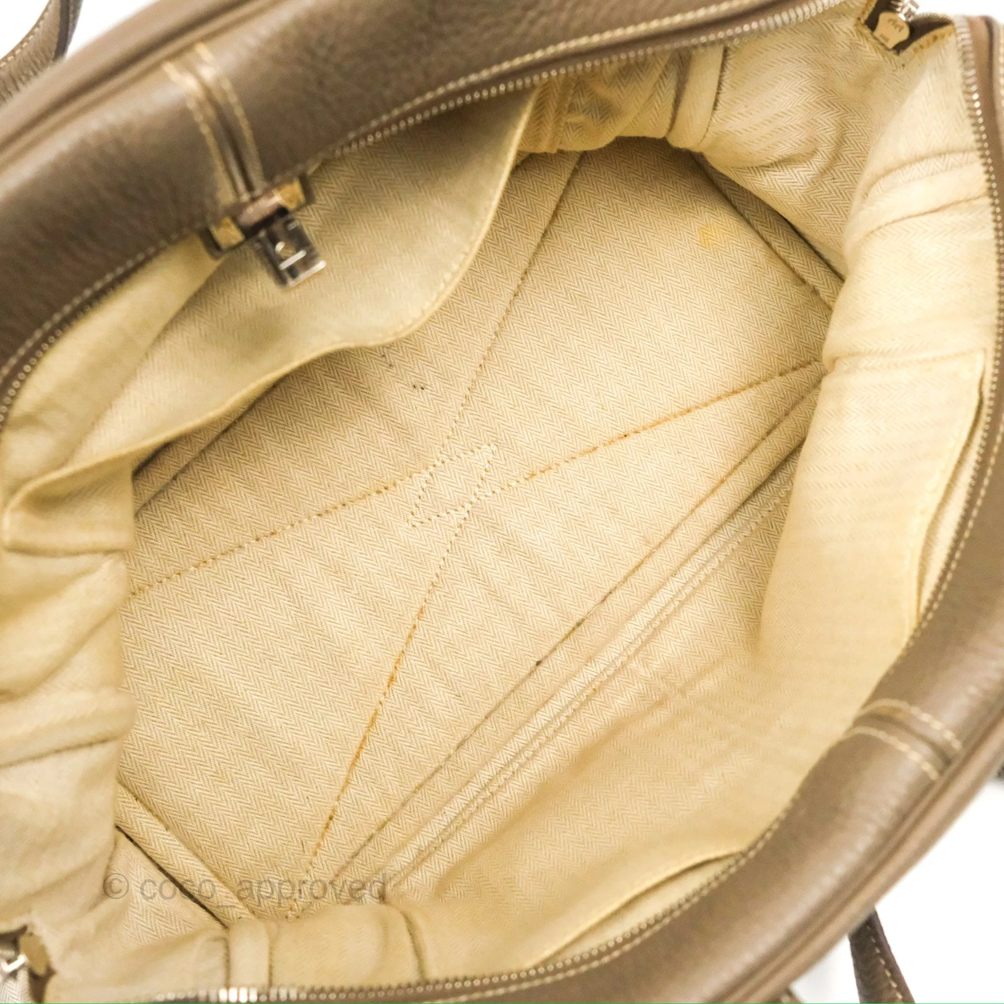 Hermes Victoria II 35 Bag Etoupe Clemence Palladium Hardware