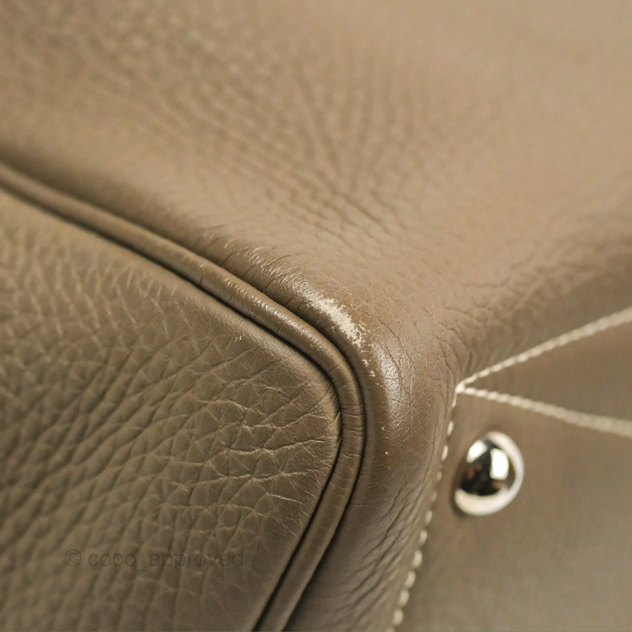 Hermes Victoria II 35 Bag Etoupe Clemence Palladium Hardware