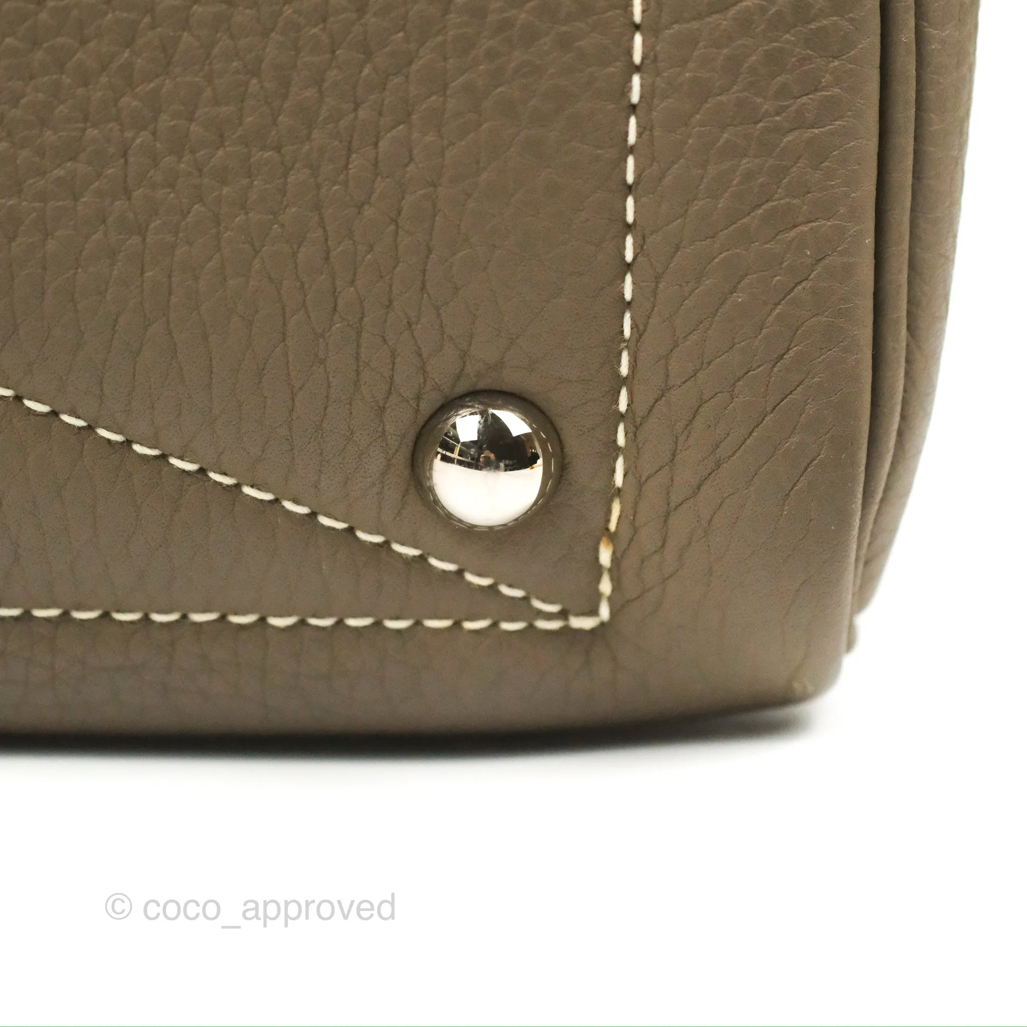 Hermes Victoria II 35 Bag Etoupe Clemence Palladium Hardware