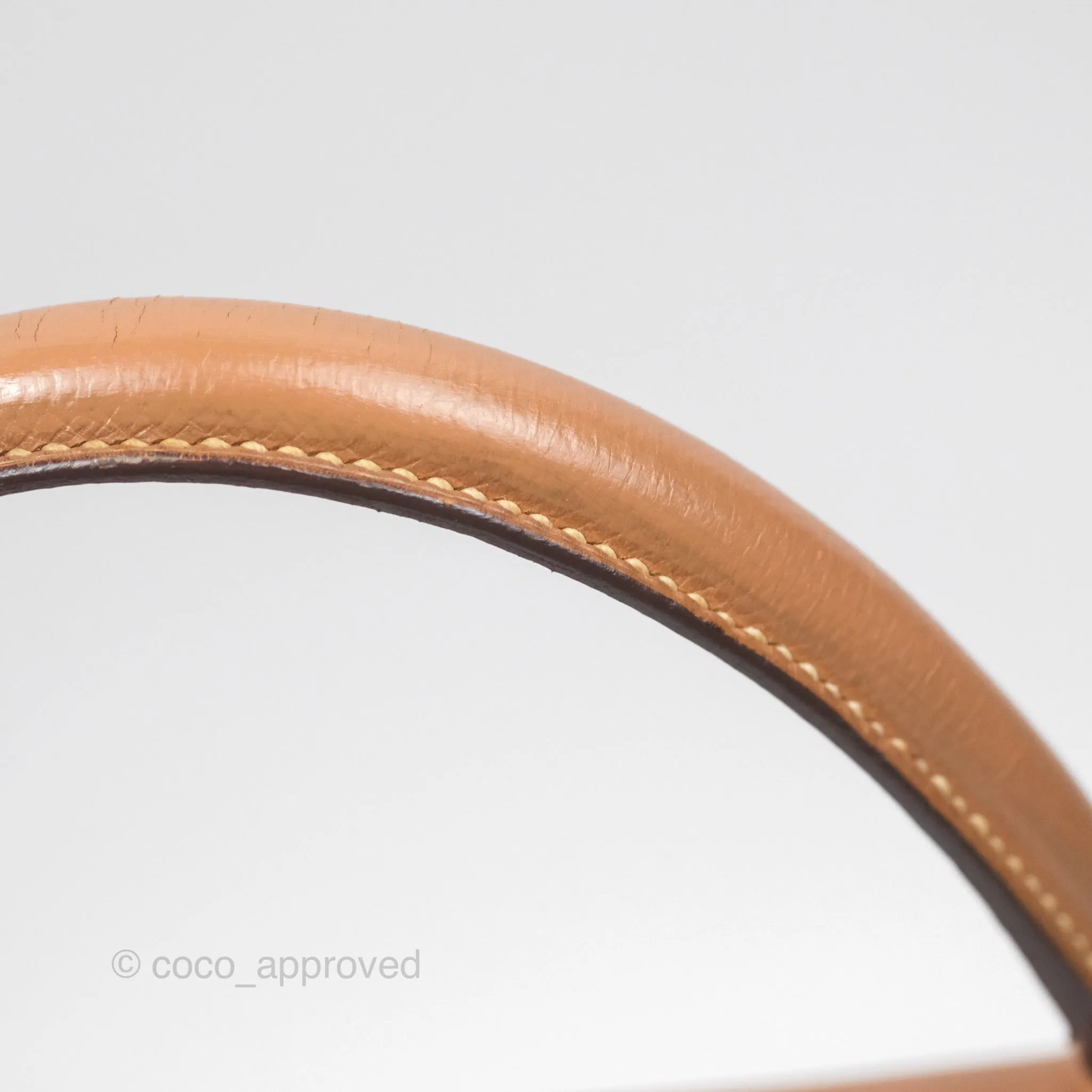 Hermes Vintage Kelly 32 Retourne Natural Gold Hardware