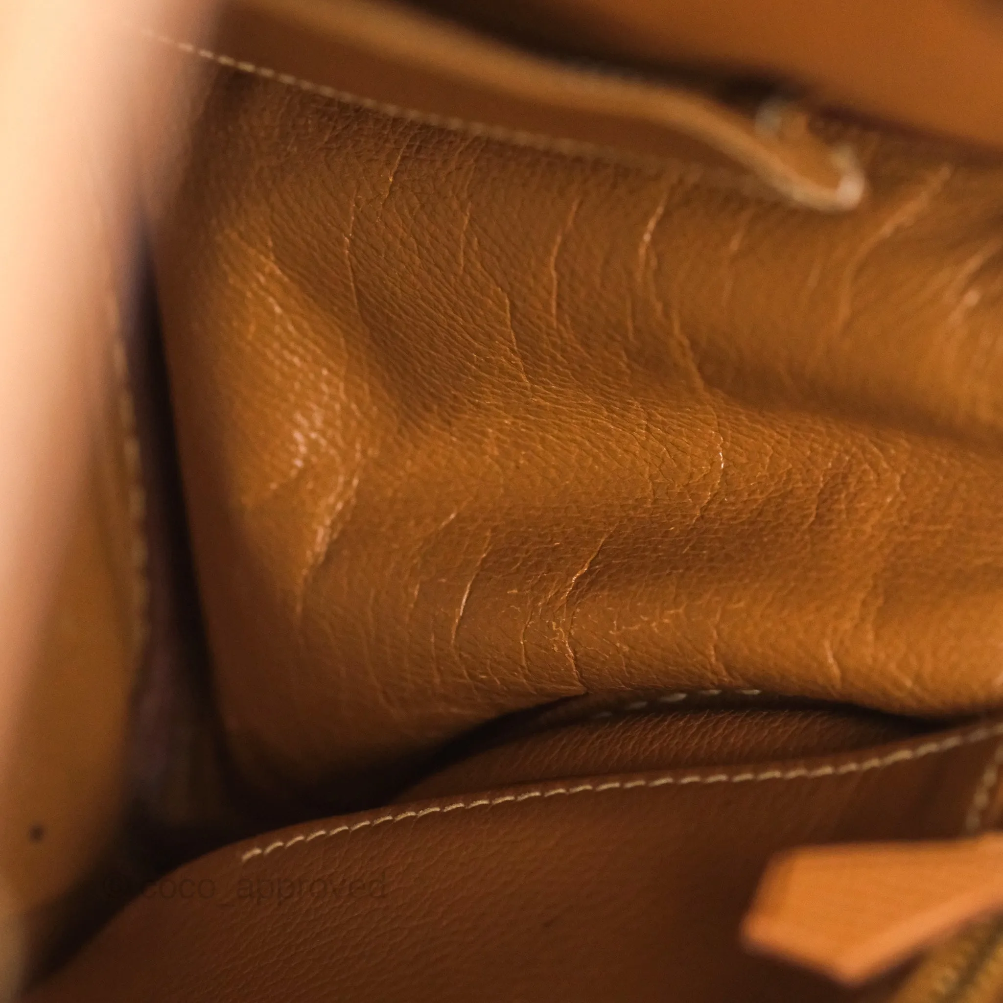 Hermes Vintage Kelly 32 Retourne Natural Gold Hardware