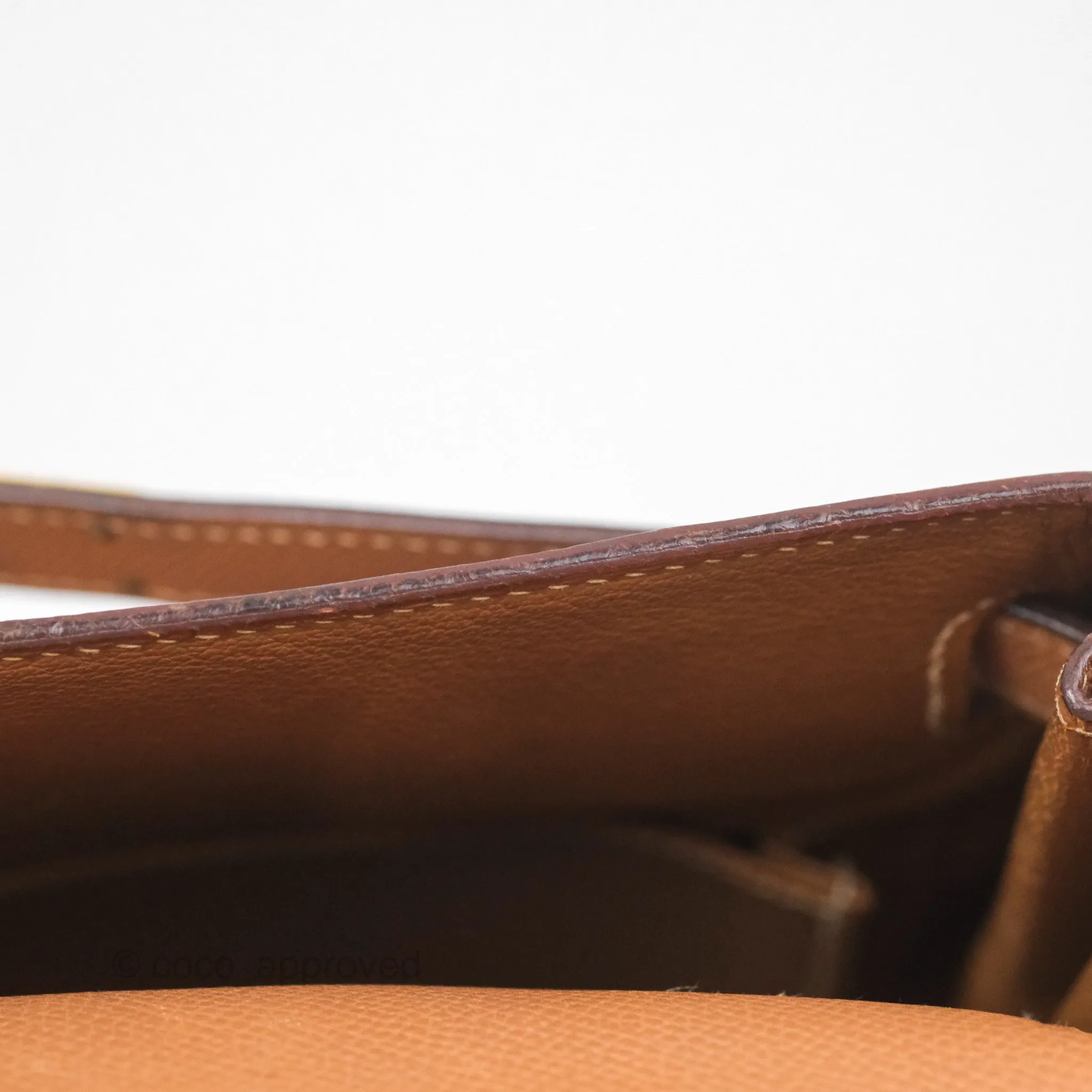 Hermes Vintage Kelly 32 Retourne Natural Gold Hardware