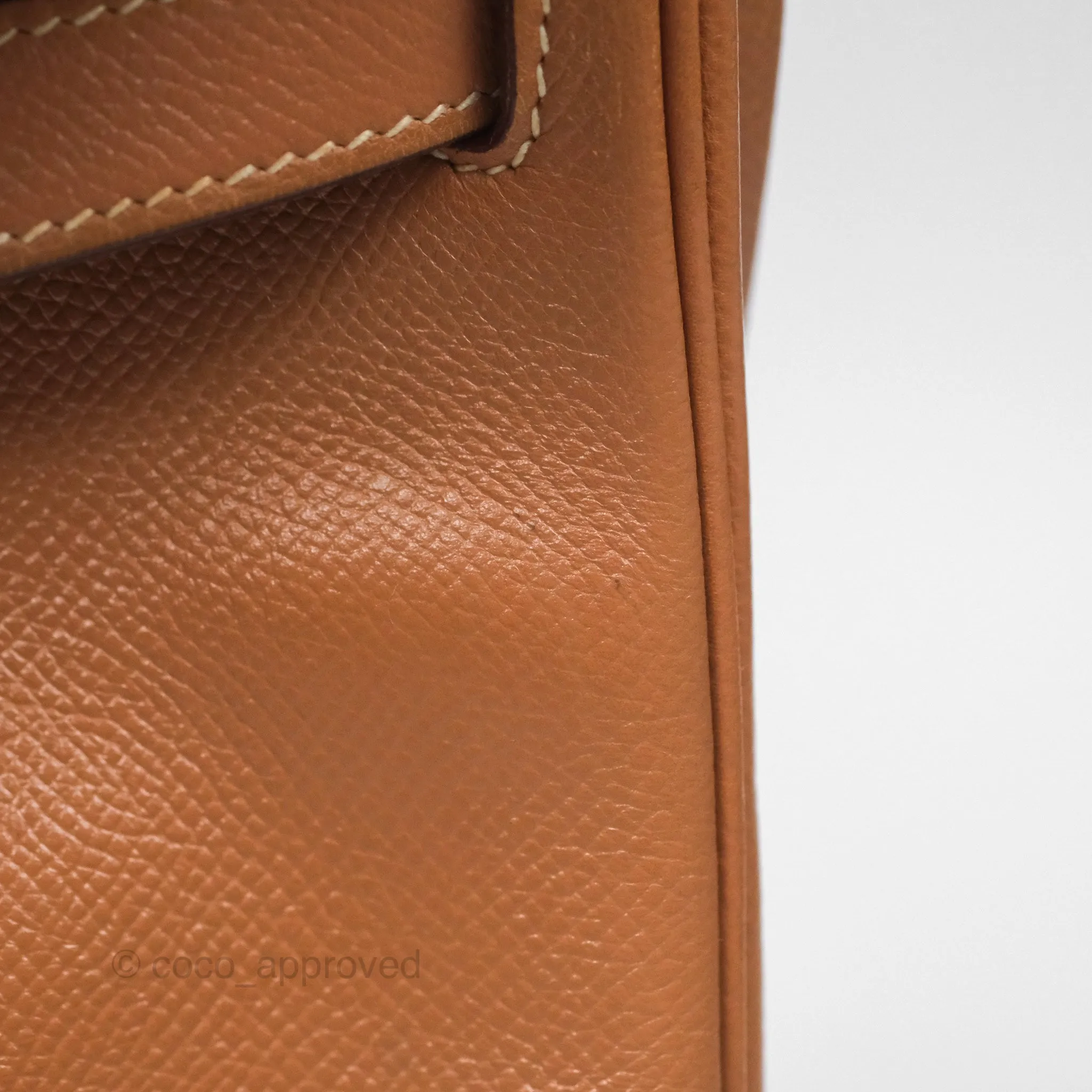 Hermes Vintage Kelly 32 Retourne Natural Gold Hardware